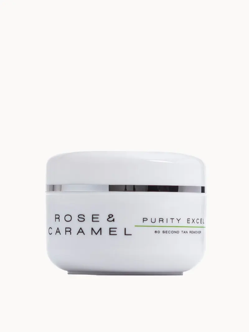 Rose & Caramel Purity Excel 60 Second Self Tan Remover 100ml Rose & Caramel — embalagem e produto