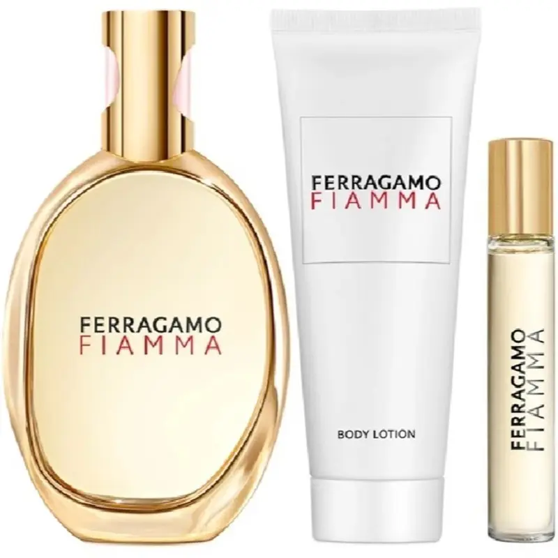 Salvatore Ferragamo Fiamma Gift Set — embalagem e produto