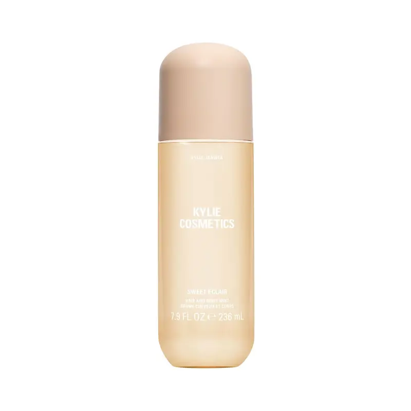 KYLIE COSMETICS Sweet Éclair Hair & Body Mist Spray corporal Kylie Cosmetics — embalagem e produto
