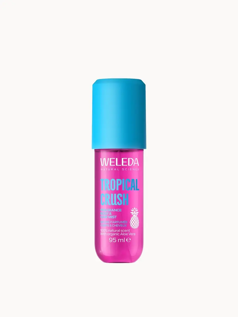 Weleda Tropical Crush Body & Hair Mist with Aloe Vera 95ml Weleda — embalagem e produto
