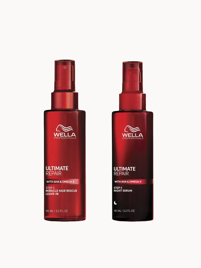 Wella Professionals Ultimate Day and Night Hair Repair Duo - Miracle Hair Rescue and Night Serum for Damaged Hair 95ml Wella Professionals — embalagem e produto