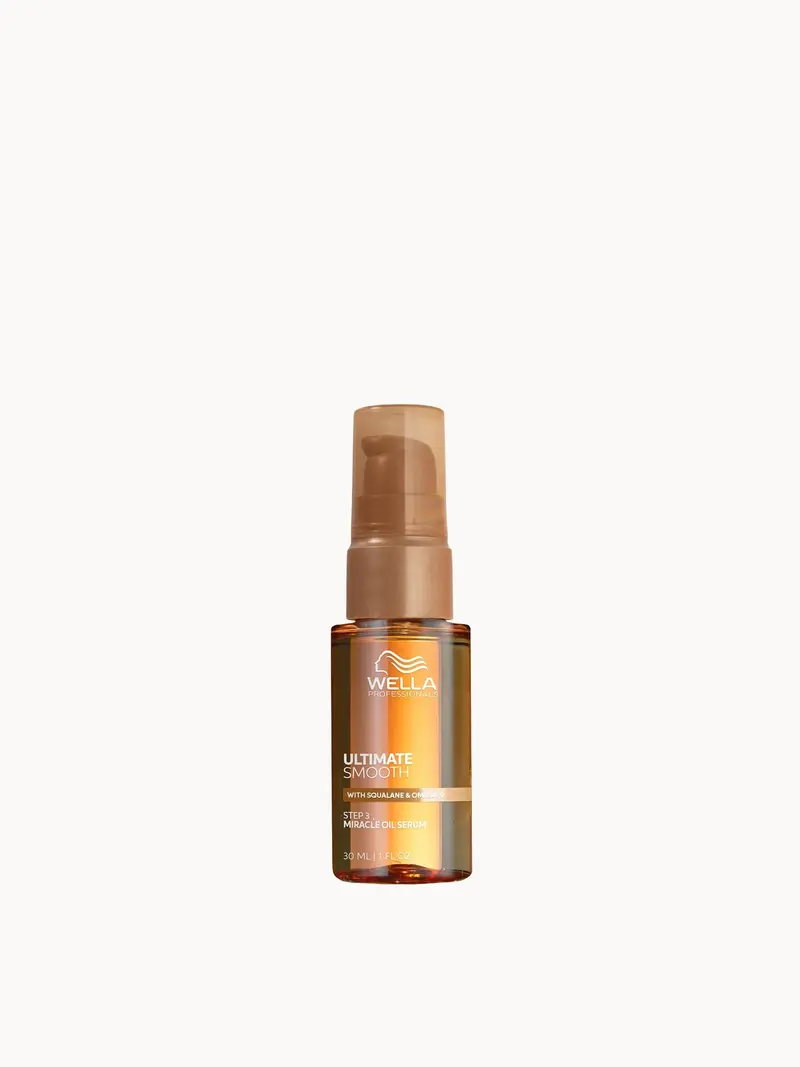Wella Professionals Ultimate Smooth Miracle Hair Oil Serum with Squalane & Omega 9 for Dry, Dull & Frizzy Hair 30ml Wella Professionals — embalagem e produto