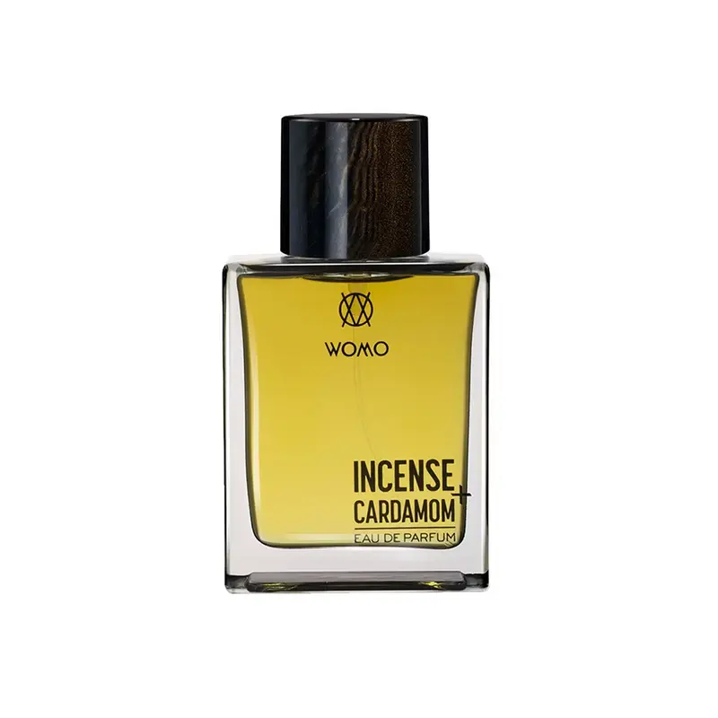 WOMO Incense + Cardamom Eau de Parfum — embalagem e produto