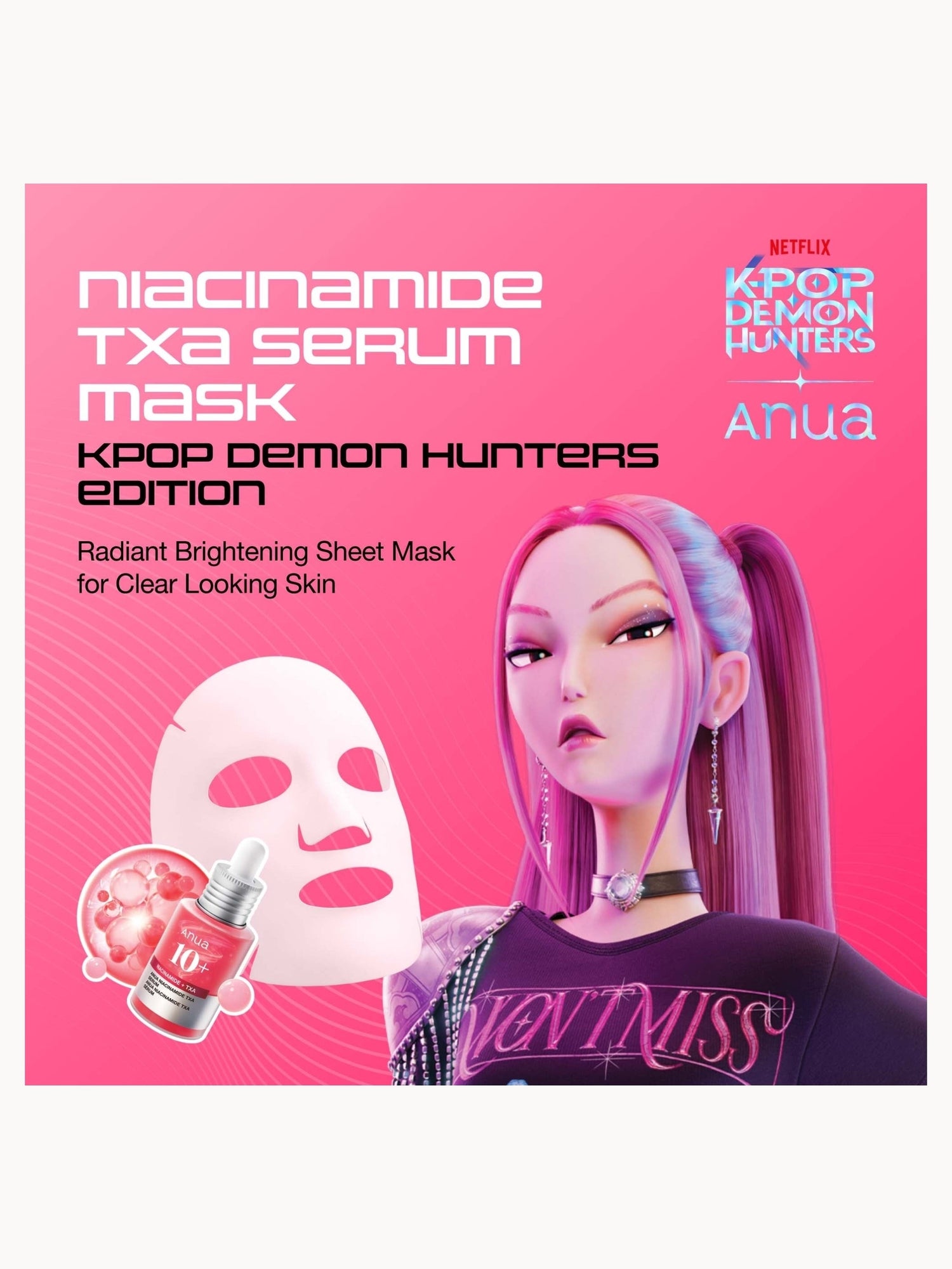 Anua KPop Demon Hunters NIACINAMIDE Niacinamide TXA Serum Mask (10PCS) Anua — detalhe 3