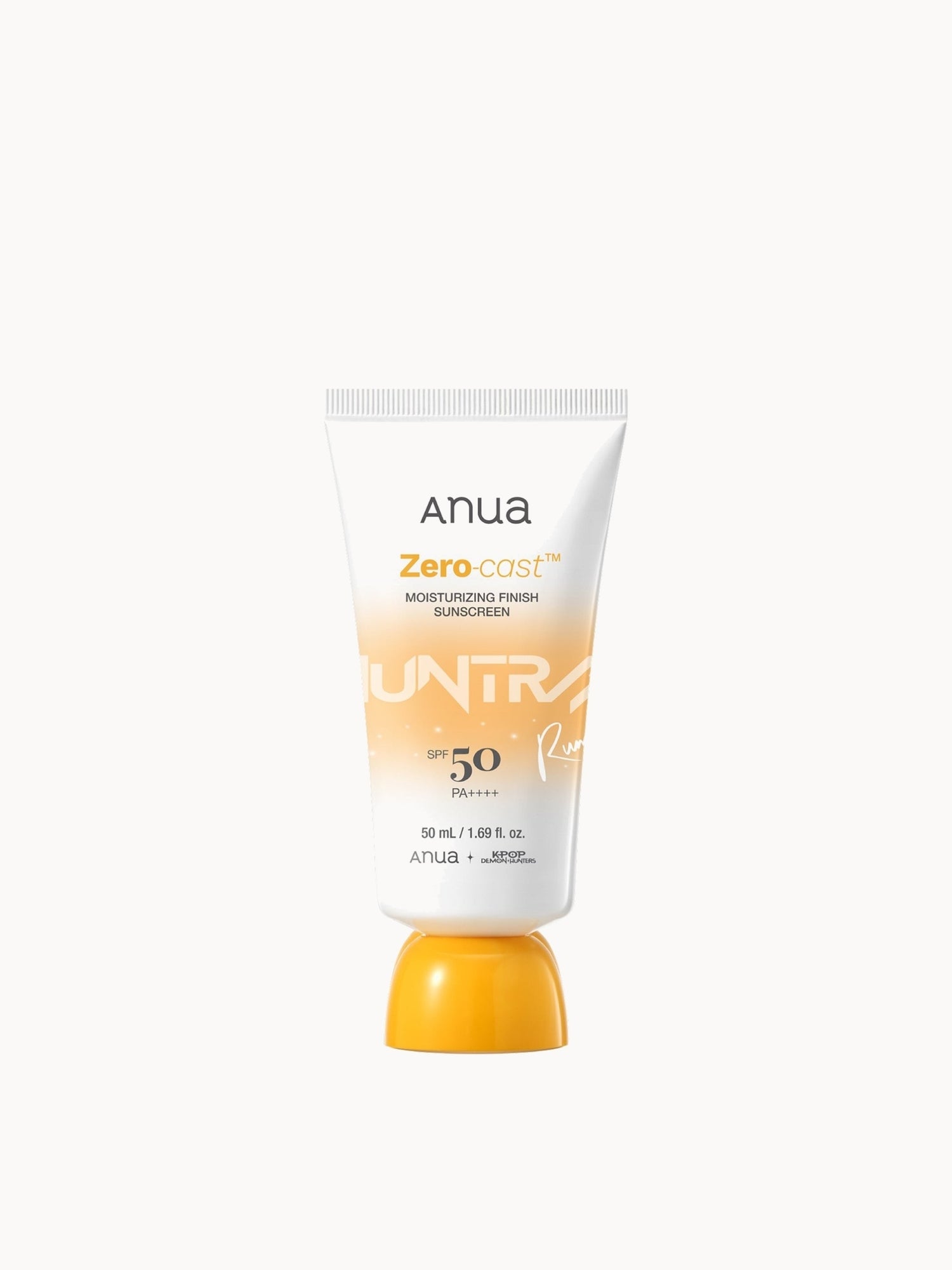 Anua KPop Demon Hunters Zero-Cast Moisturising Finish SPF50 Sunscreen 50ml Anua — textura e acabamento