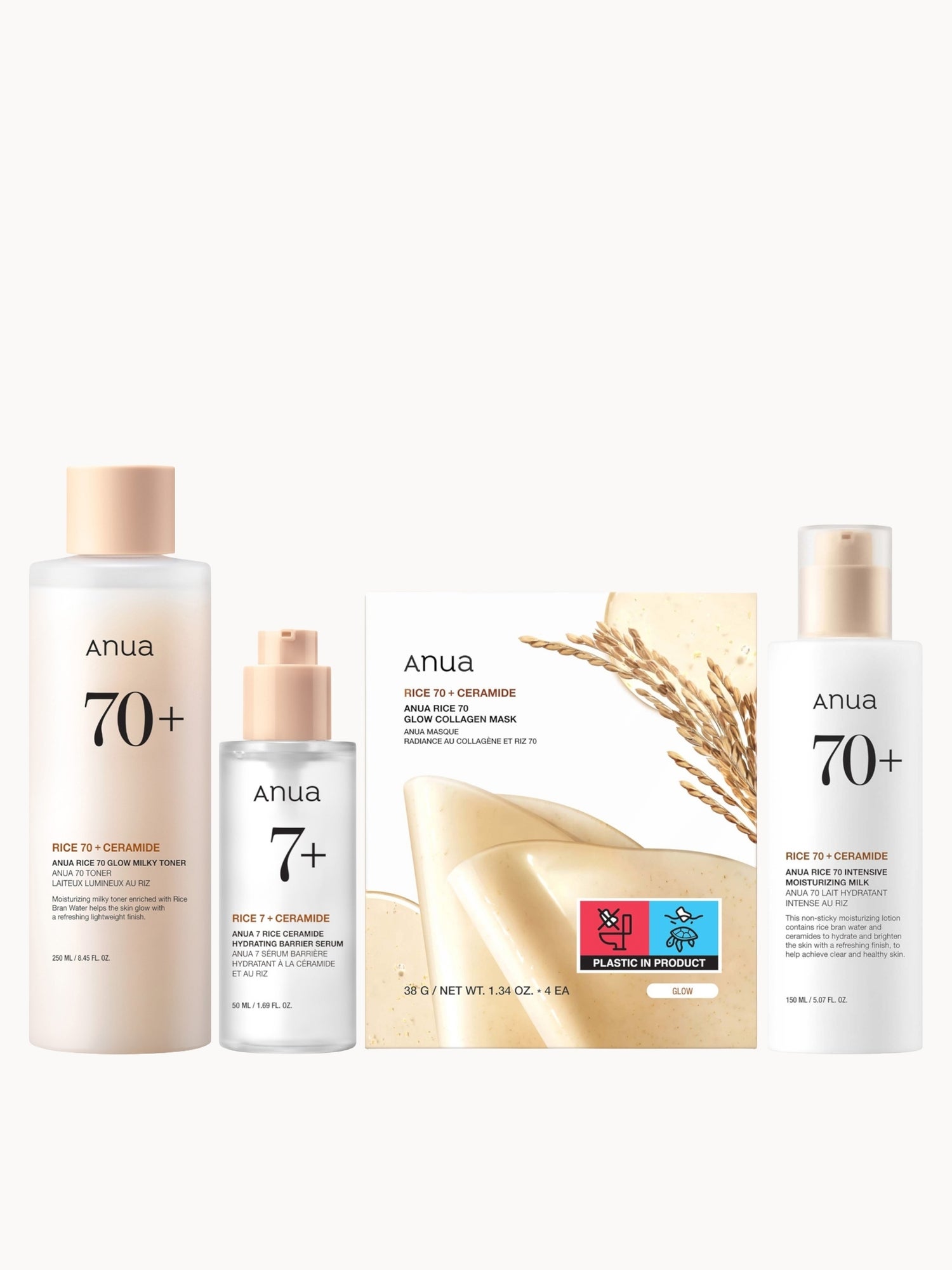 Anua Nourishing Rice Set Anua — textura e acabamento