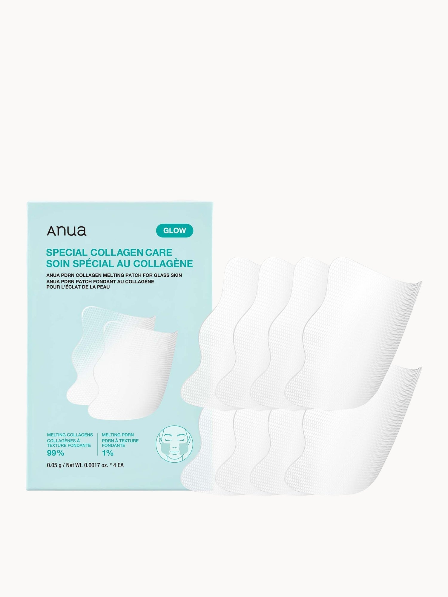 Anua PDRN Collagen Melting Patch For Glass Skin (4 Pack) Anua — textura e acabamento