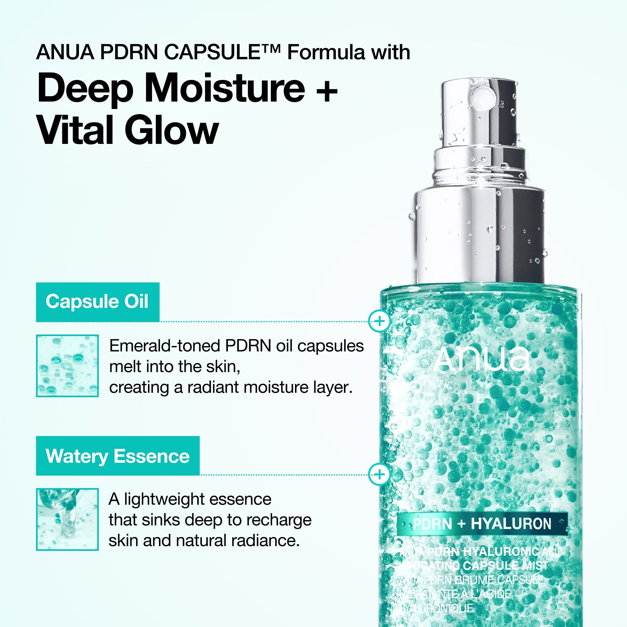 Anua PDRN Hyaluronic Acid Hydrating Capsule Mist 100ml Anua — detalhe 7