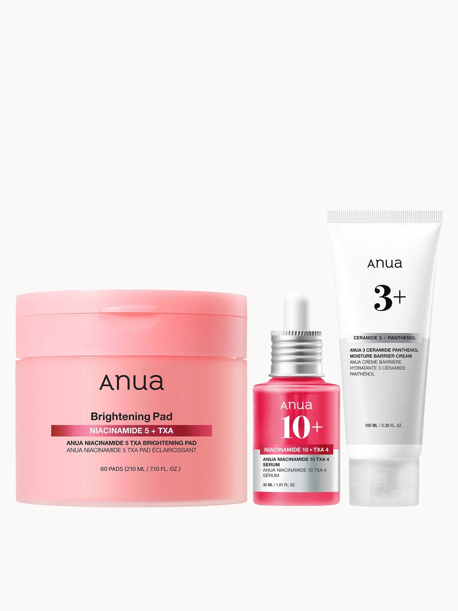 Anua Radiance Trio Anua — textura e acabamento