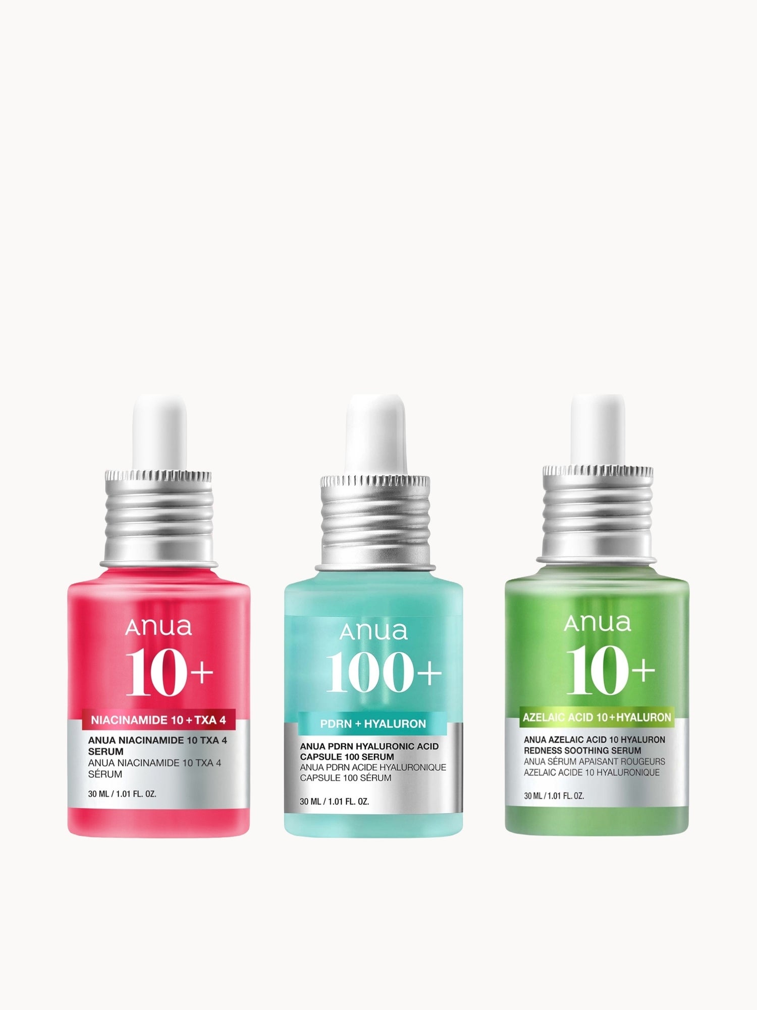 Anua The Serum Trio Bundle Anua — textura e acabamento