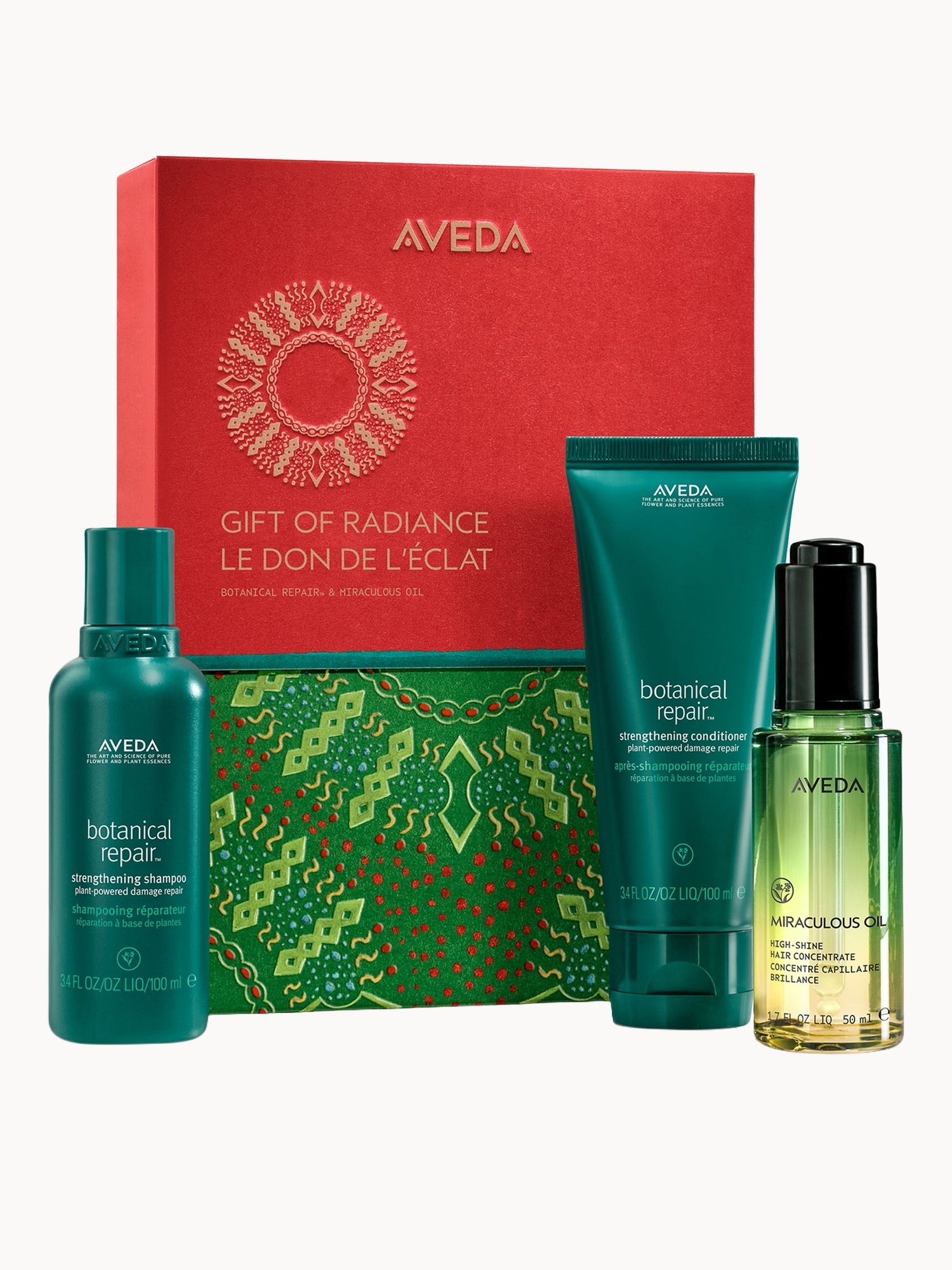 Aveda Gift of Radiance: Botanical Repair & Miraculous Oil High-Shine Hair Gift Set (Worth £66) Aveda — textura e acabamento