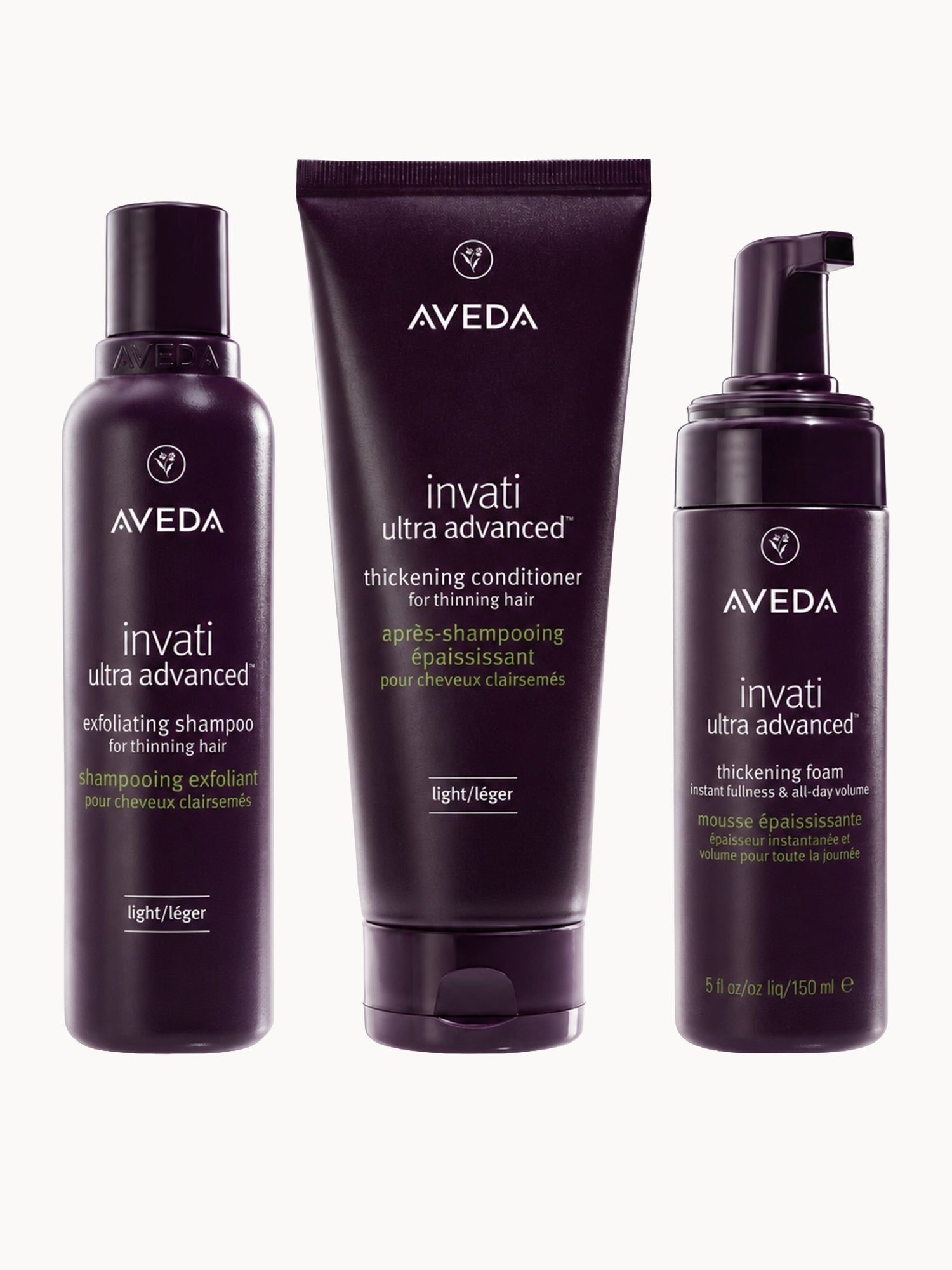 Aveda Invati Ultra Advanced Light Thickening Routine Bundle Aveda — textura e acabamento
