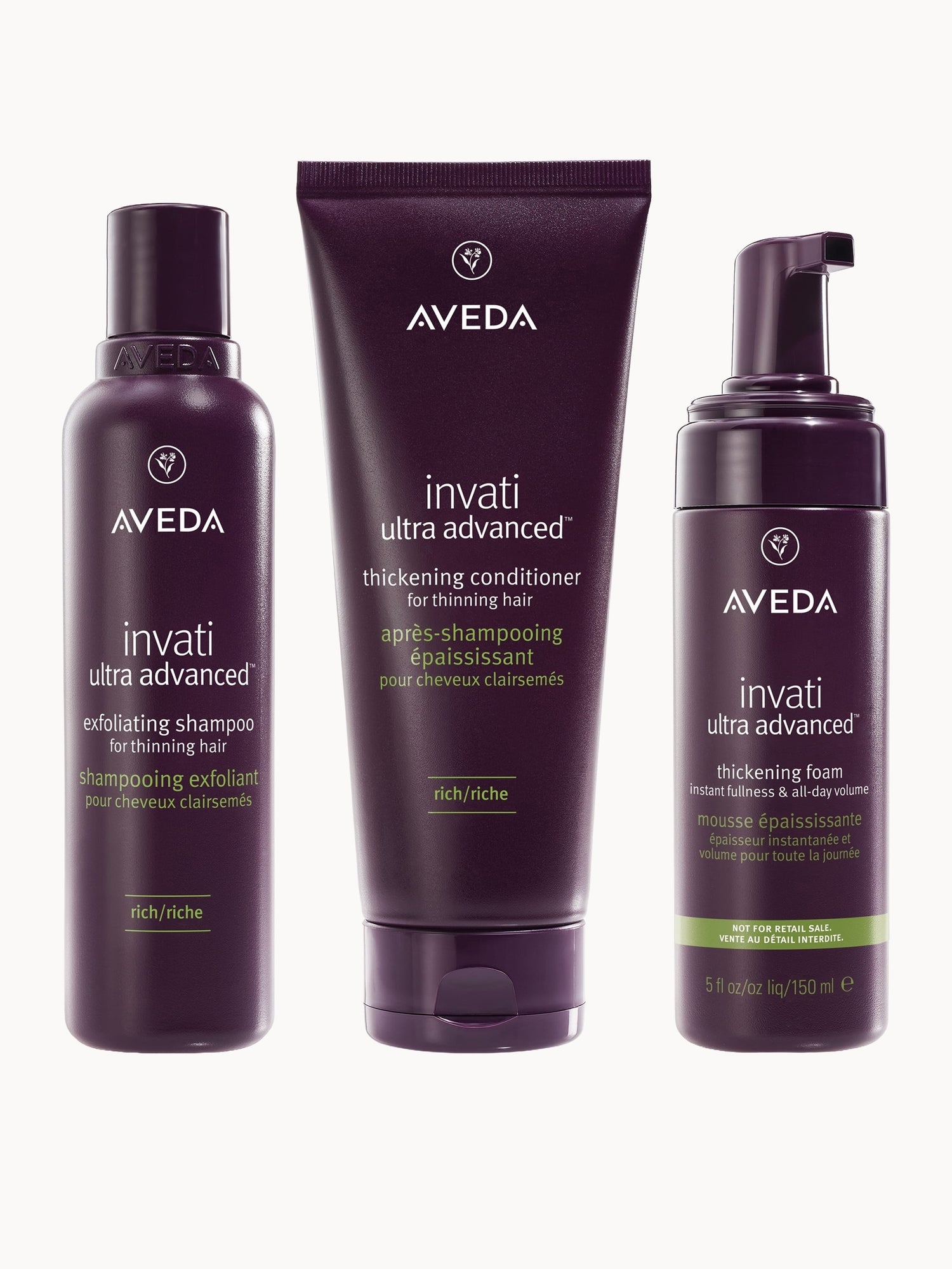 Aveda Invati Ultra Advanced Rich Thickening Routine Bundle Aveda — textura e acabamento