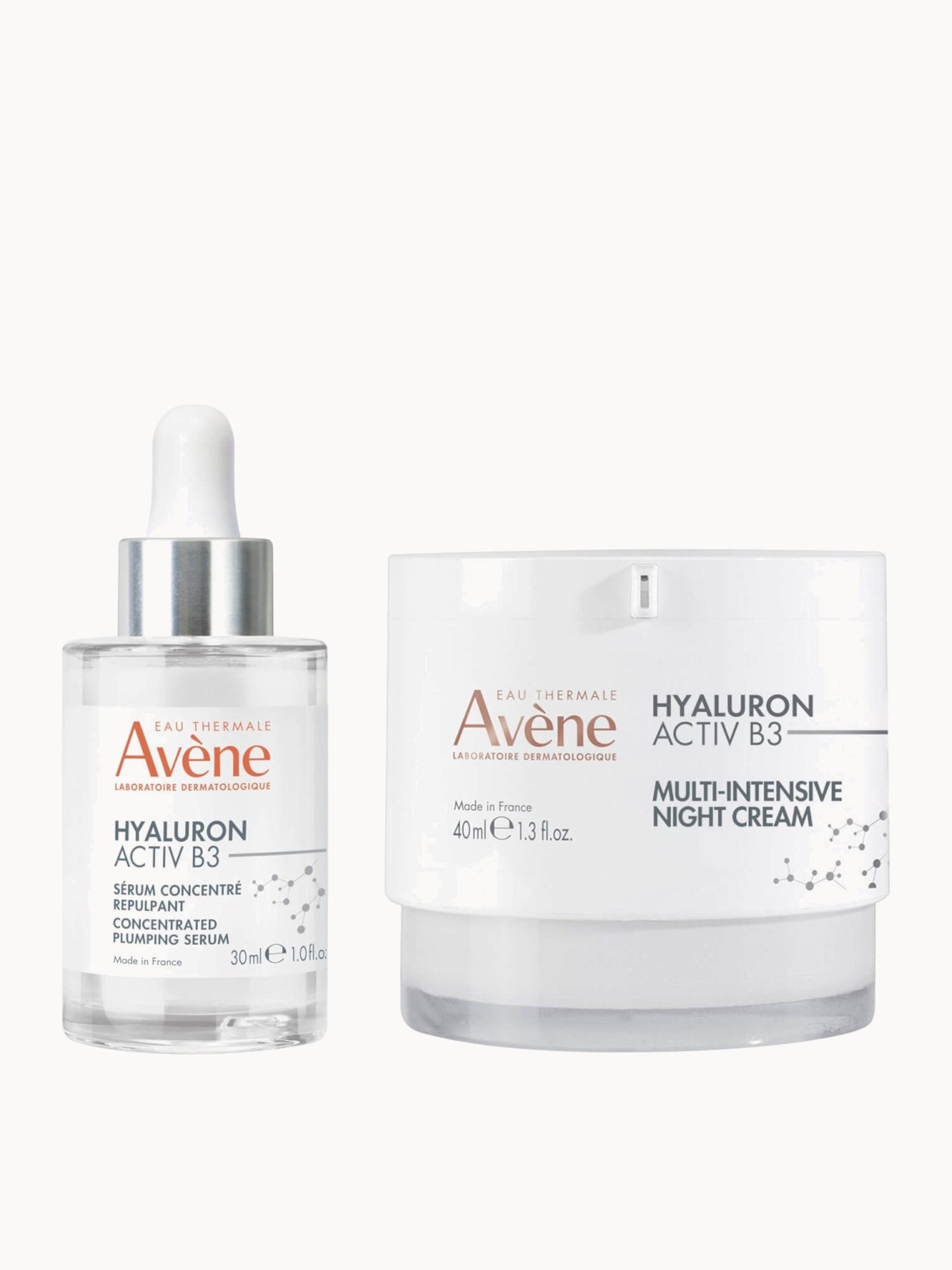 Avène Regenerating Night Routine with Hyaluron Activ B3 Avène — textura e acabamento