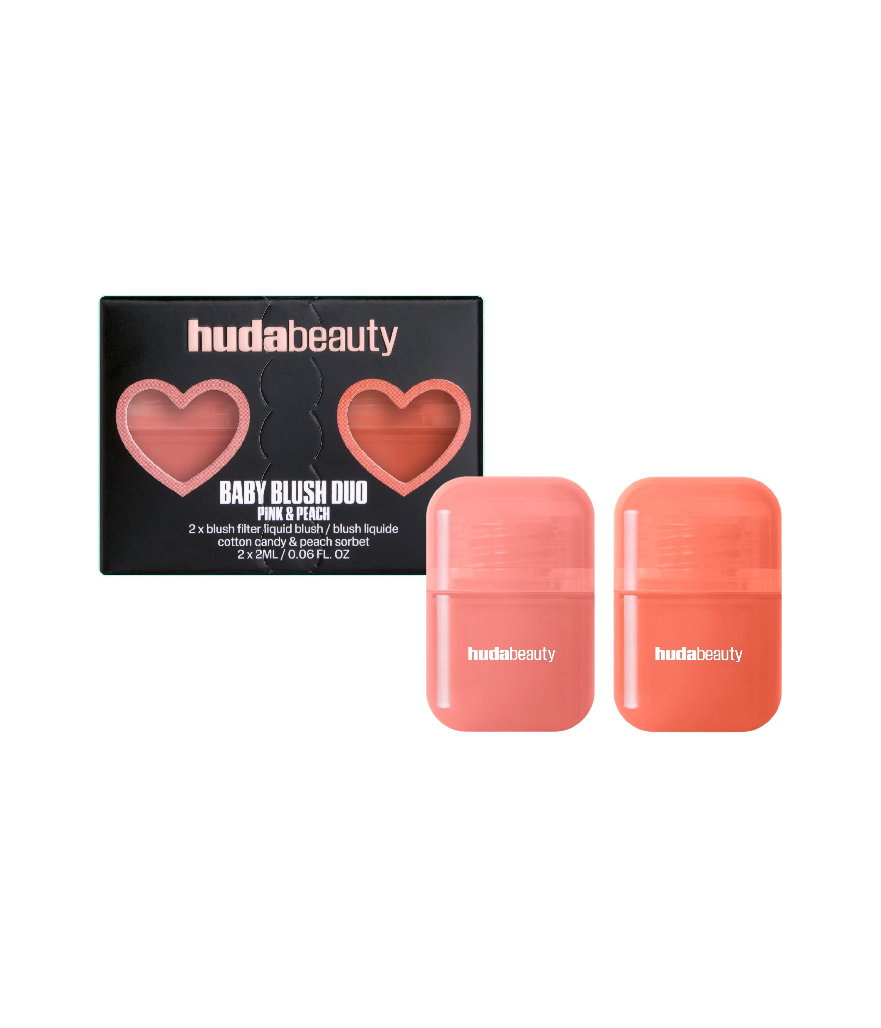Baby Blush Duo Pink And Peach Huda Beauty — textura e acabamento