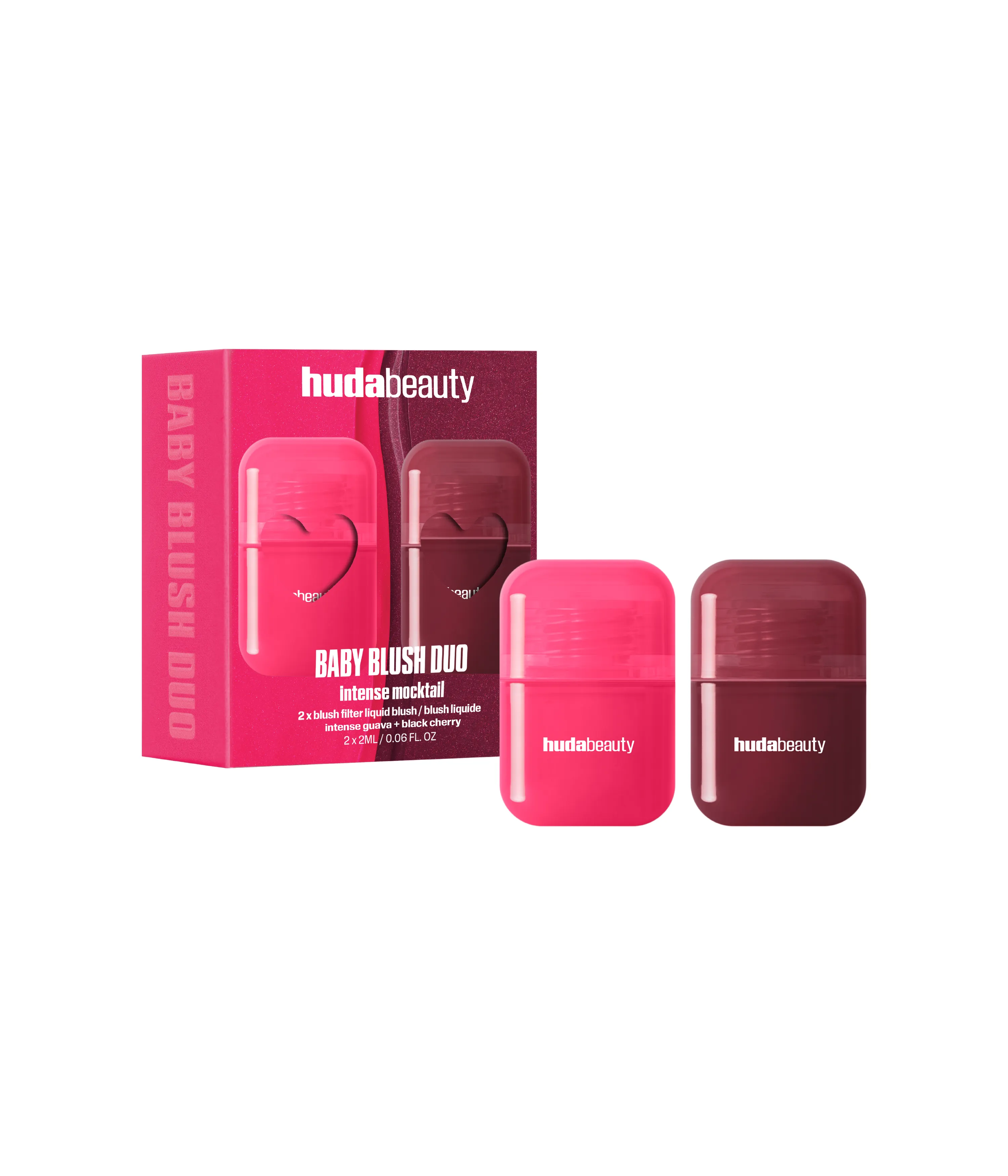 Baby Blush Intense Mocktail Duo Kit Huda Beauty — textura e acabamento