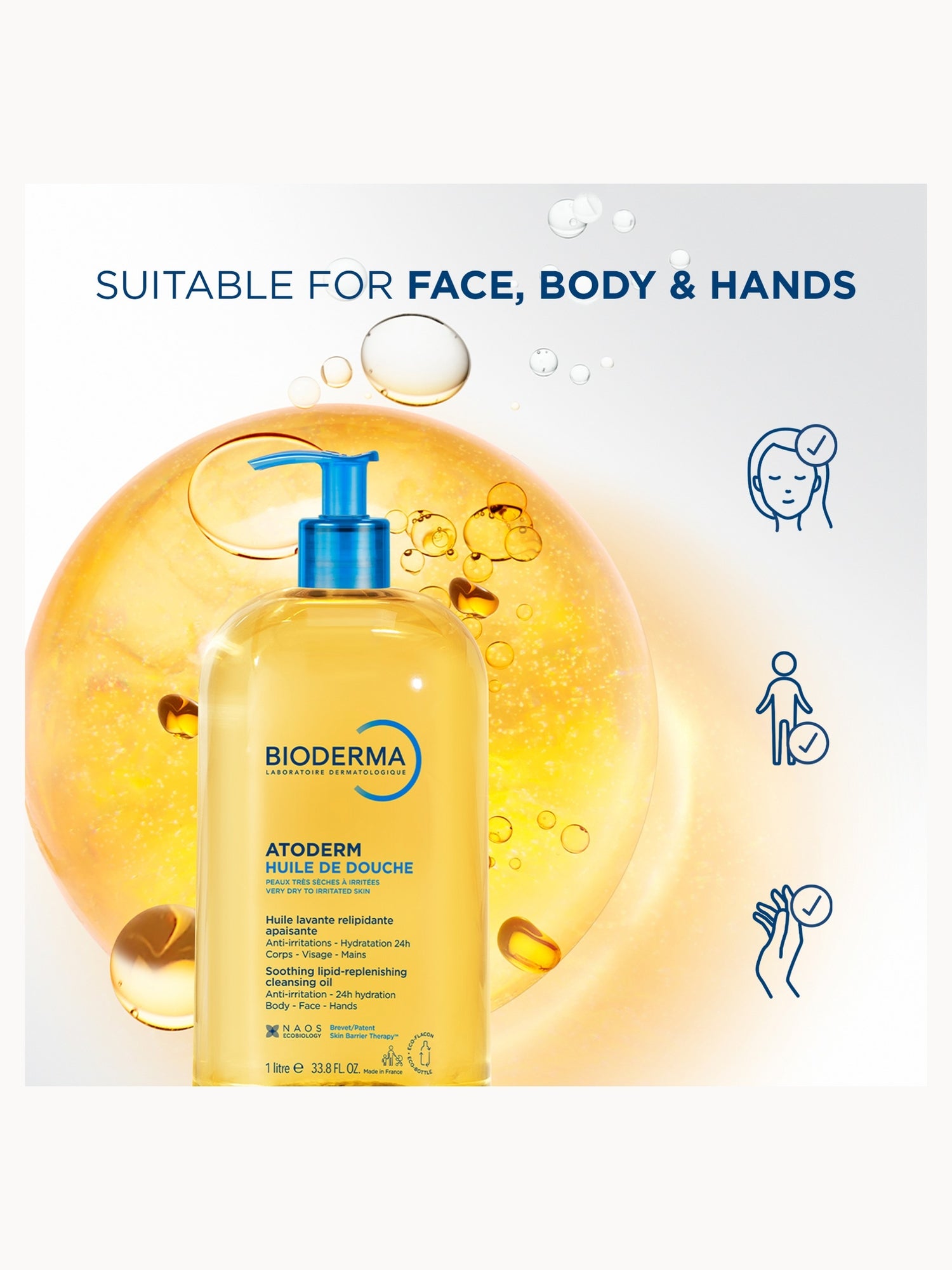 Bioderma Atoderm Lipid-Replenishing Shower Oil For Very Dry Atopic Eczema-Prone Skin 500ml Bioderma — detalhe 5