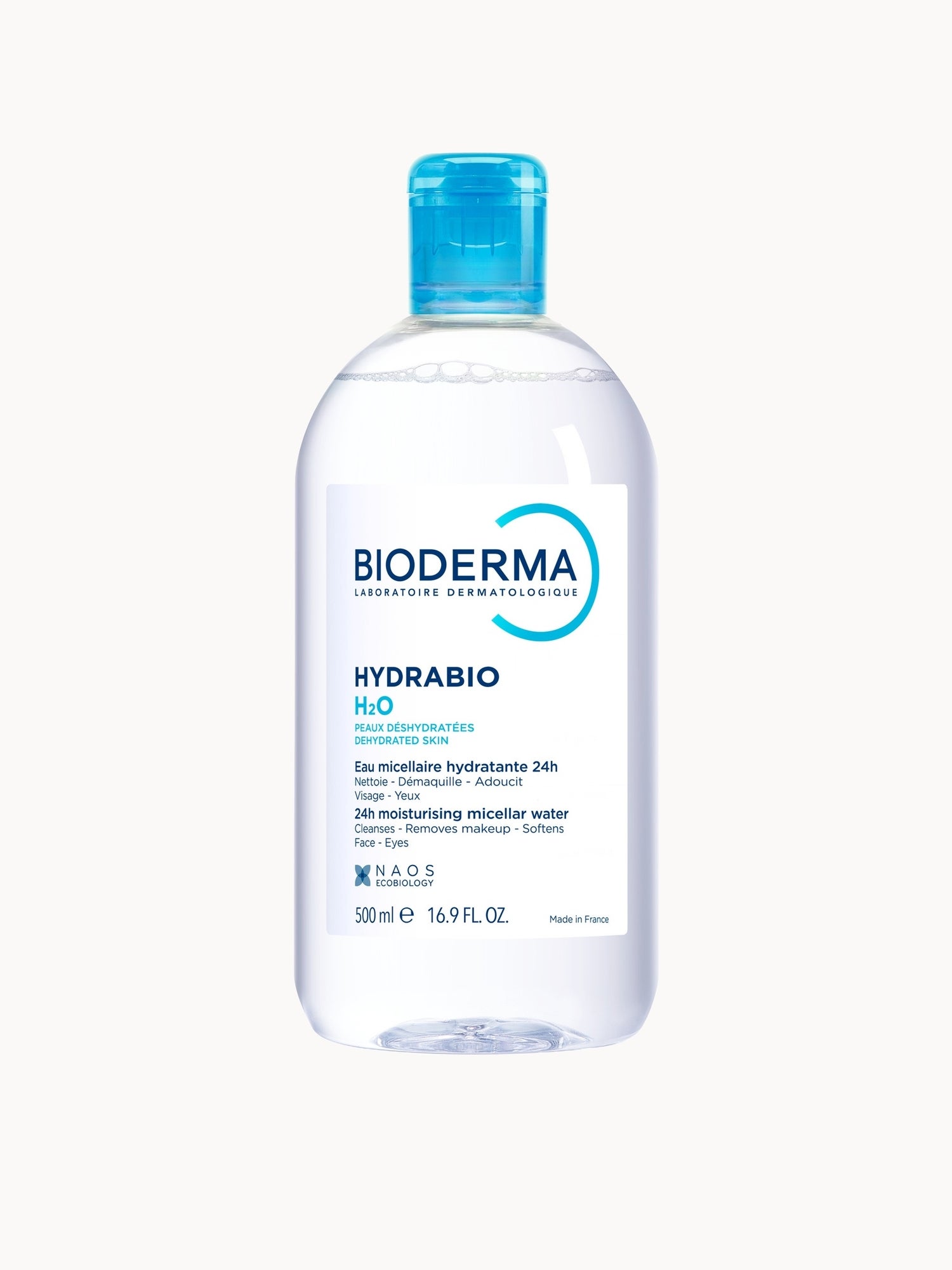 Bioderma Hydrabio H2O Micellar Water Cleanser for Dry Dehydrated Skin 500ml Bioderma — textura e acabamento