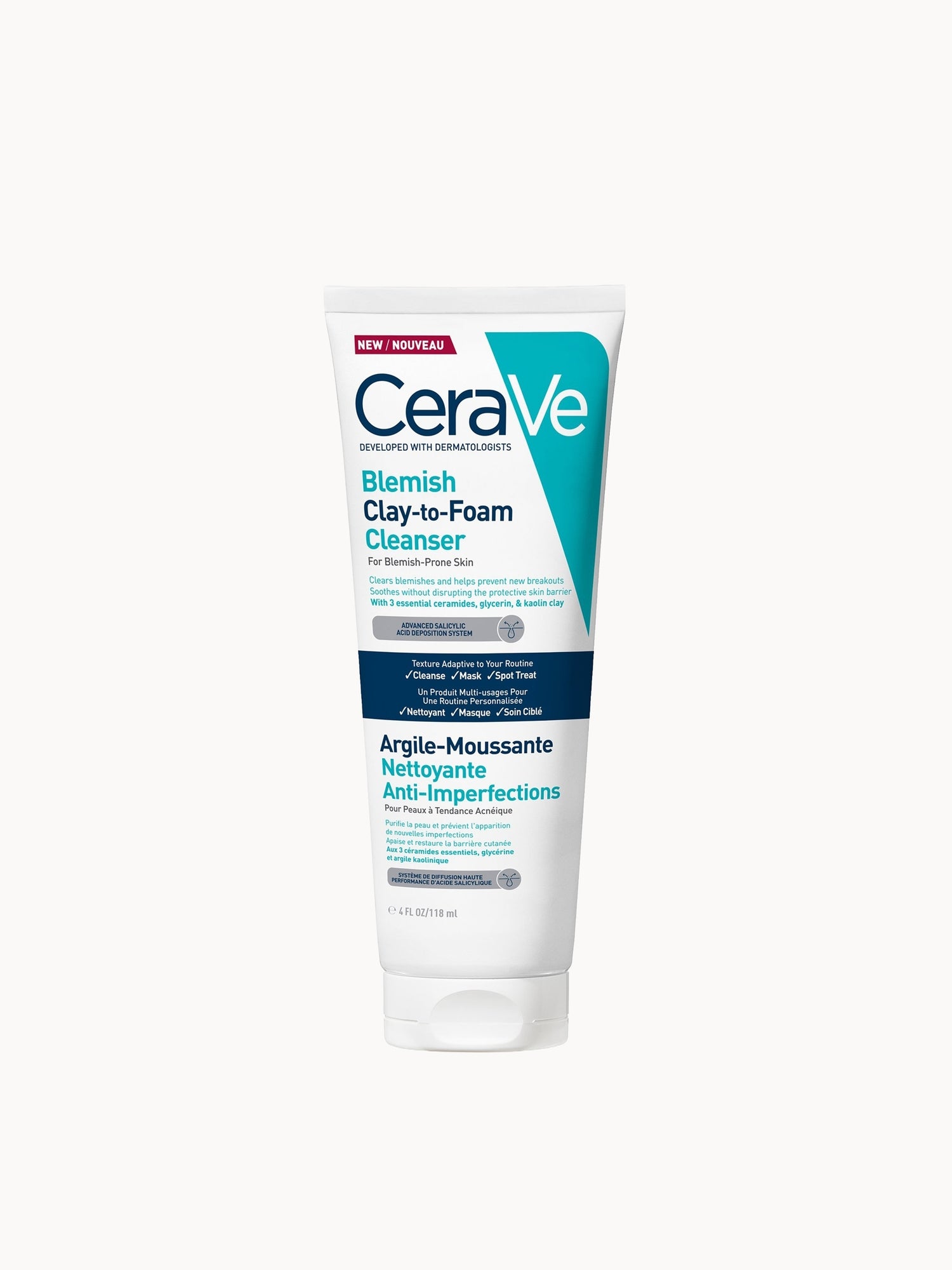 CeraVe Blemish Clay To Foam Cleanser 118ml CeraVe — textura e acabamento