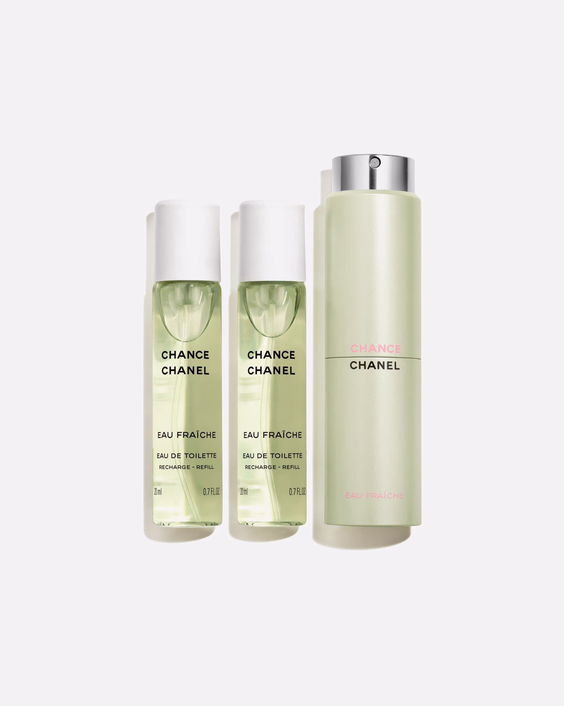 CHANEL CHANCE EAU FRAÎCHE TWIST AND SPRAY Eau de toilette Chanel — textura e acabamento