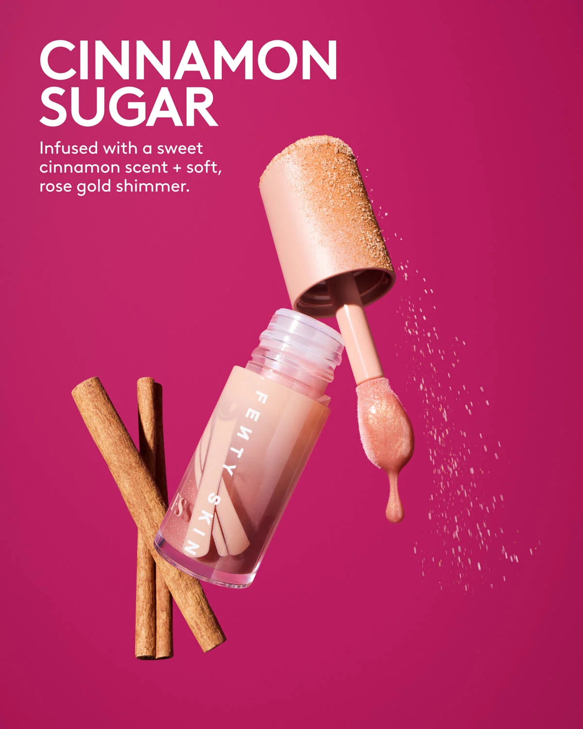 Detalhes de Fenty Treatz Hydrating + Strengthening Lip Oil — Cinnamon Sugar para entrega em Luanda, Angola - Seth