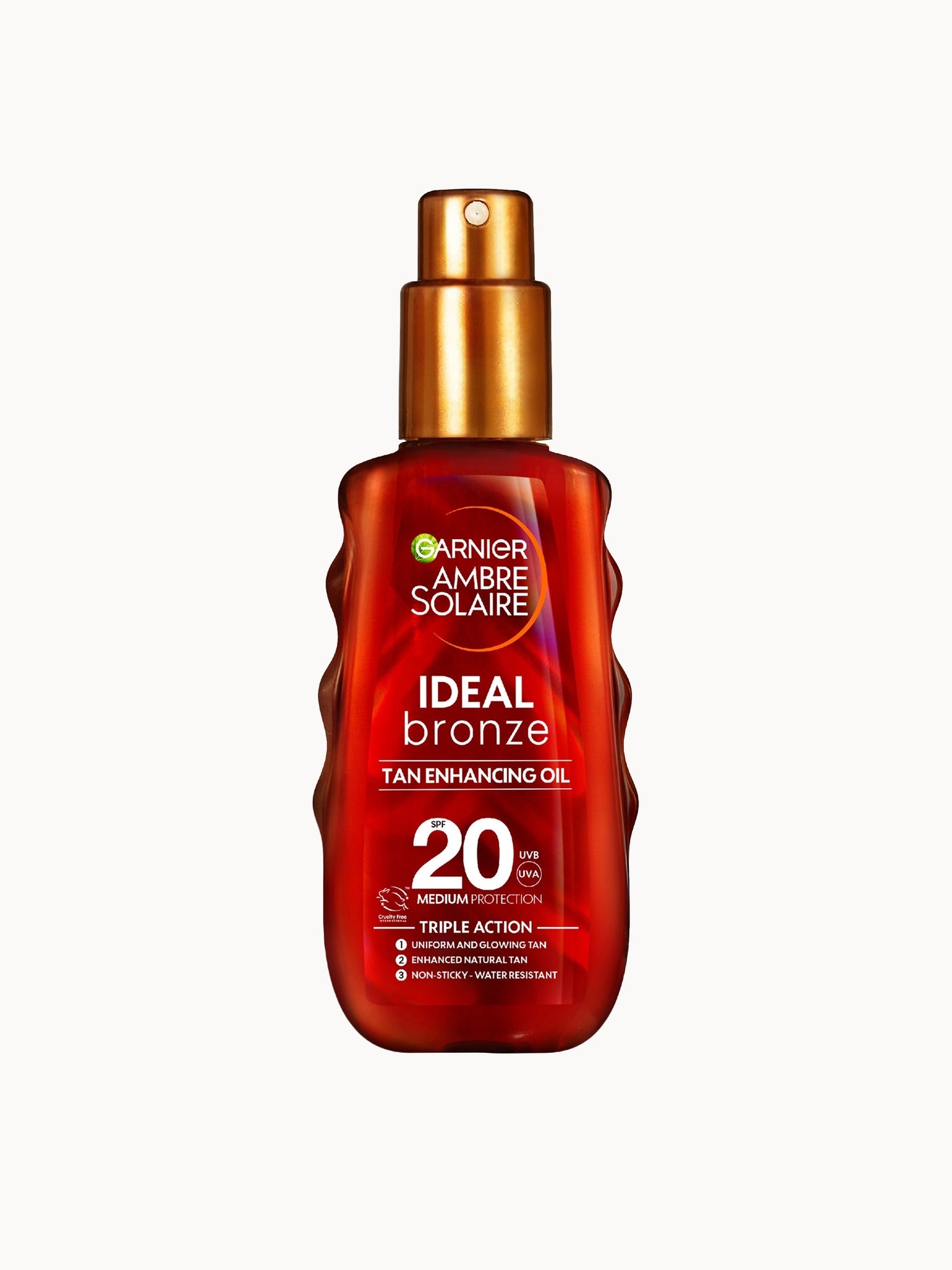 Garnier Ambre Solaire Ideal Bronze Protective Oil SPF20 Sun Cream Spray 150ml Garnier — textura e acabamento