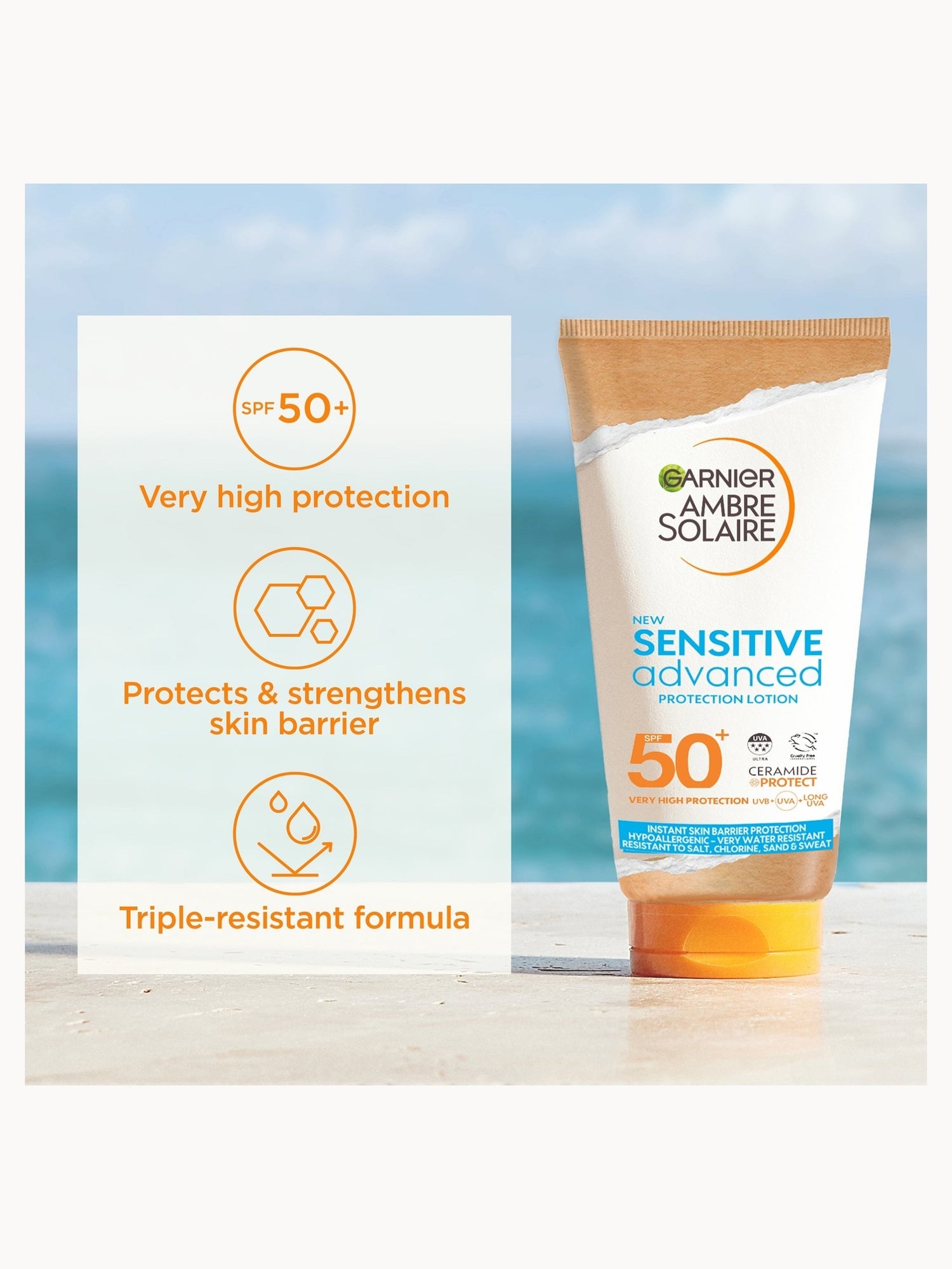 Garnier Ambre Solaire SPF 50+ Sensitive Advanced Sun Protection Cream 175ml Garnier — detalhe 3