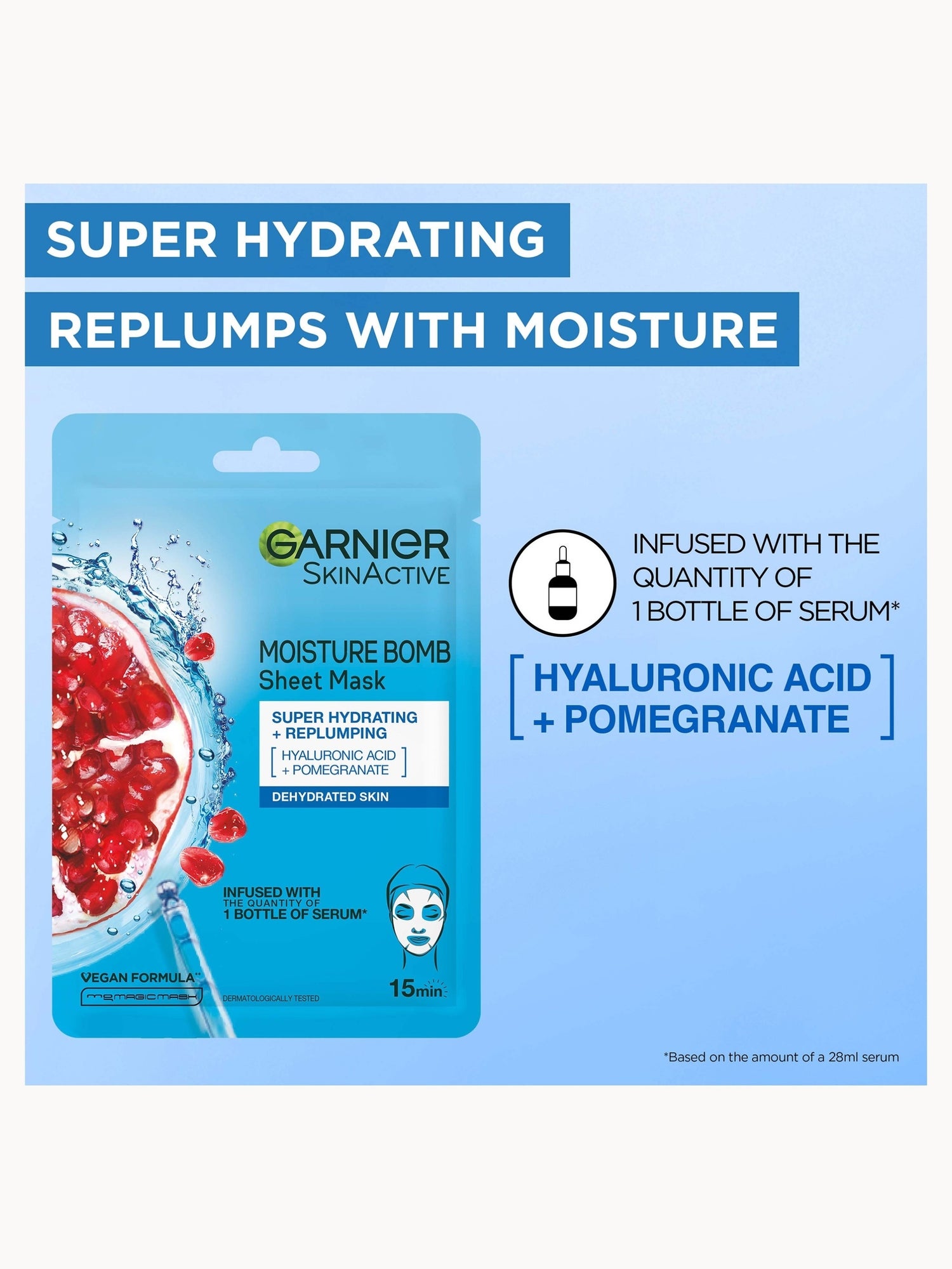 Garnier Moisture Bomb Green Tea Hydrating Face Sheet Mask for Combination Skin 32g Garnier — detalhe 3