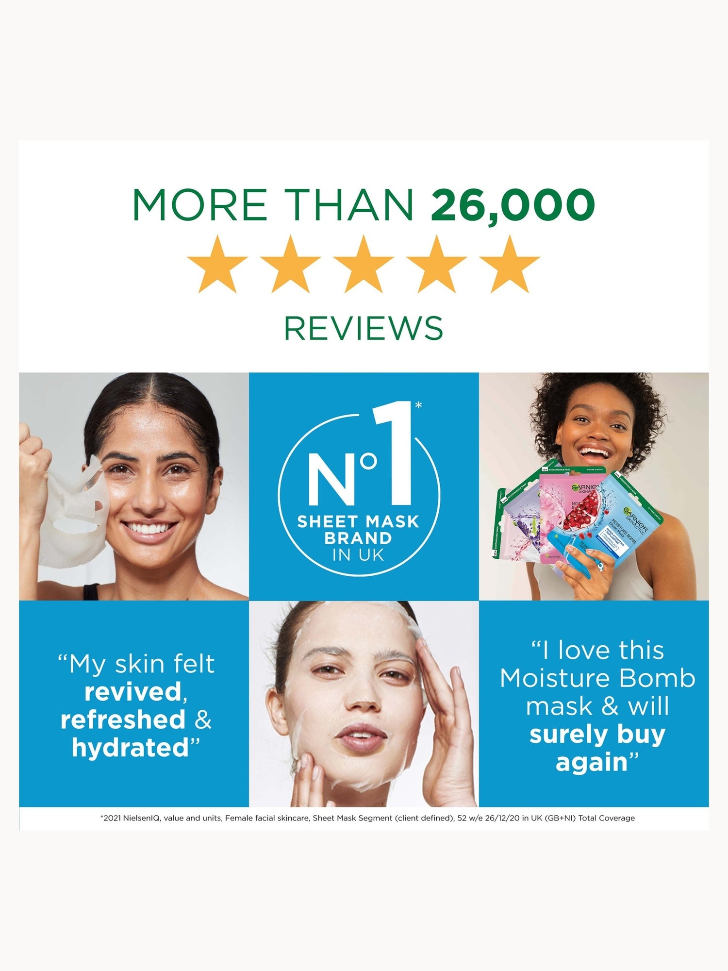Garnier Moisture Bomb Green Tea Hydrating Face Sheet Mask for Combination Skin 32g Garnier — detalhe 5