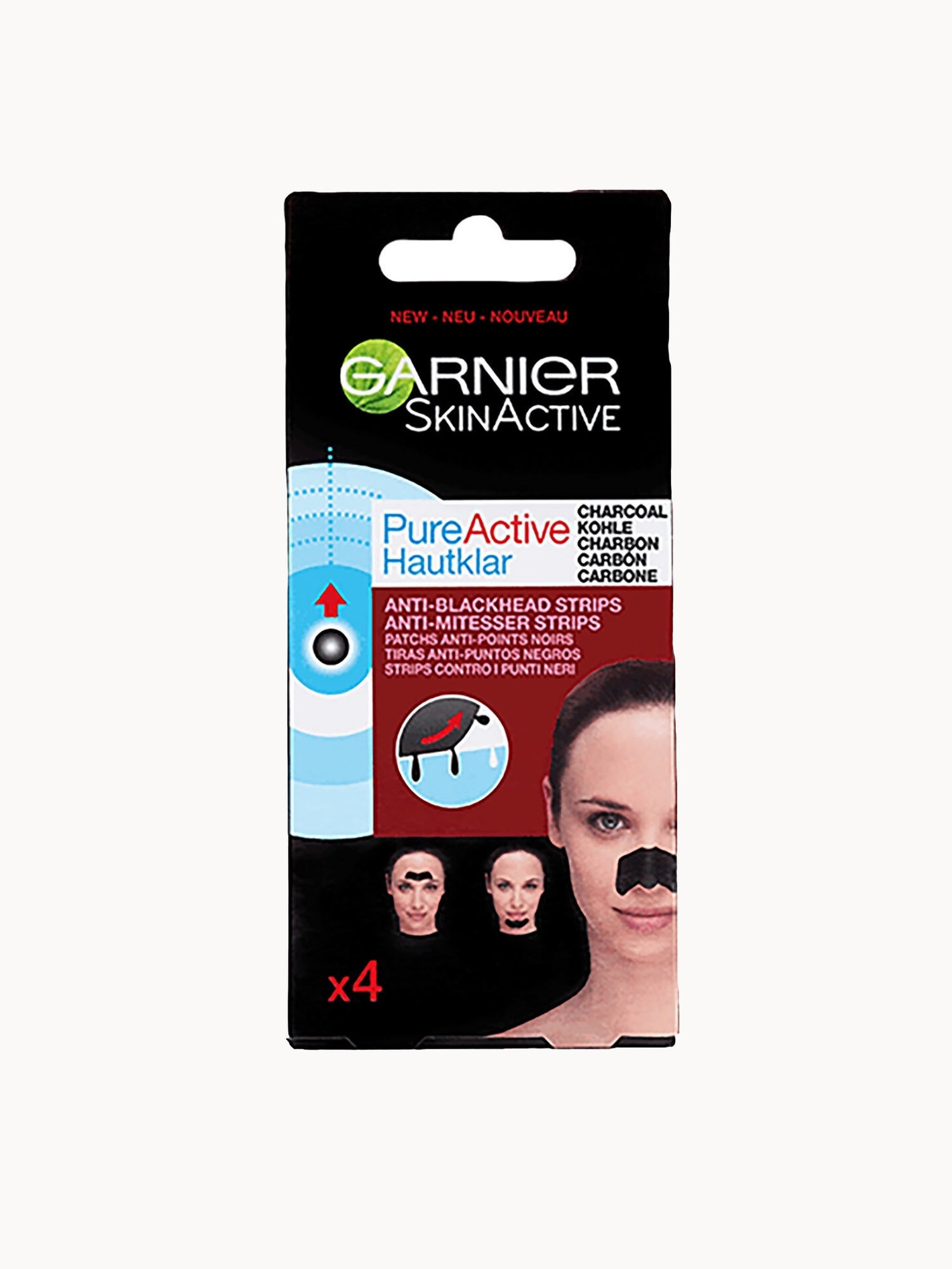 Garnier Pure Active Intensive Anti Blackhead Charcoal Nose Strips Garnier — textura e acabamento