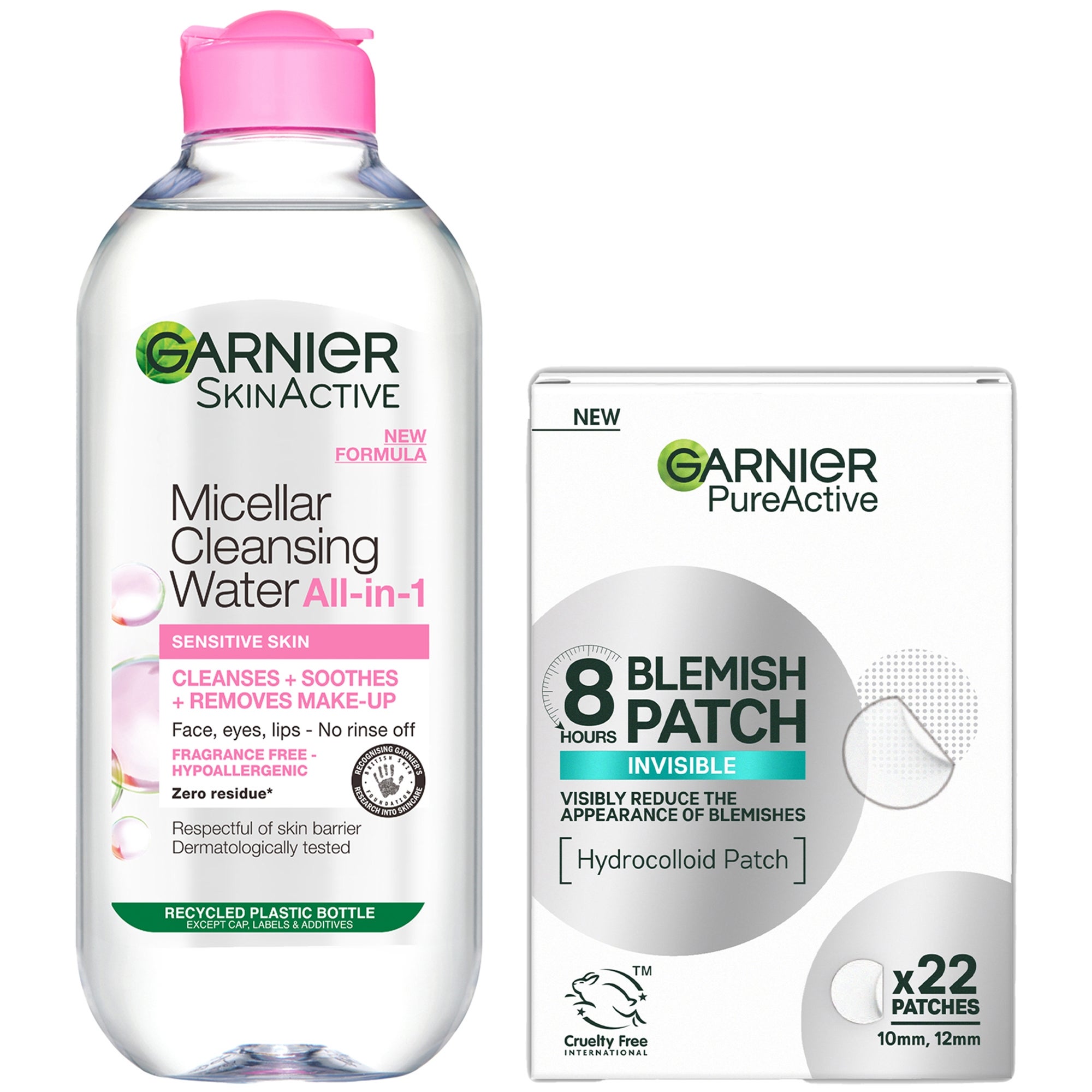 Garnier Skin Micellar Cleanse & Blemish Patch Bundle Garnier — textura e acabamento