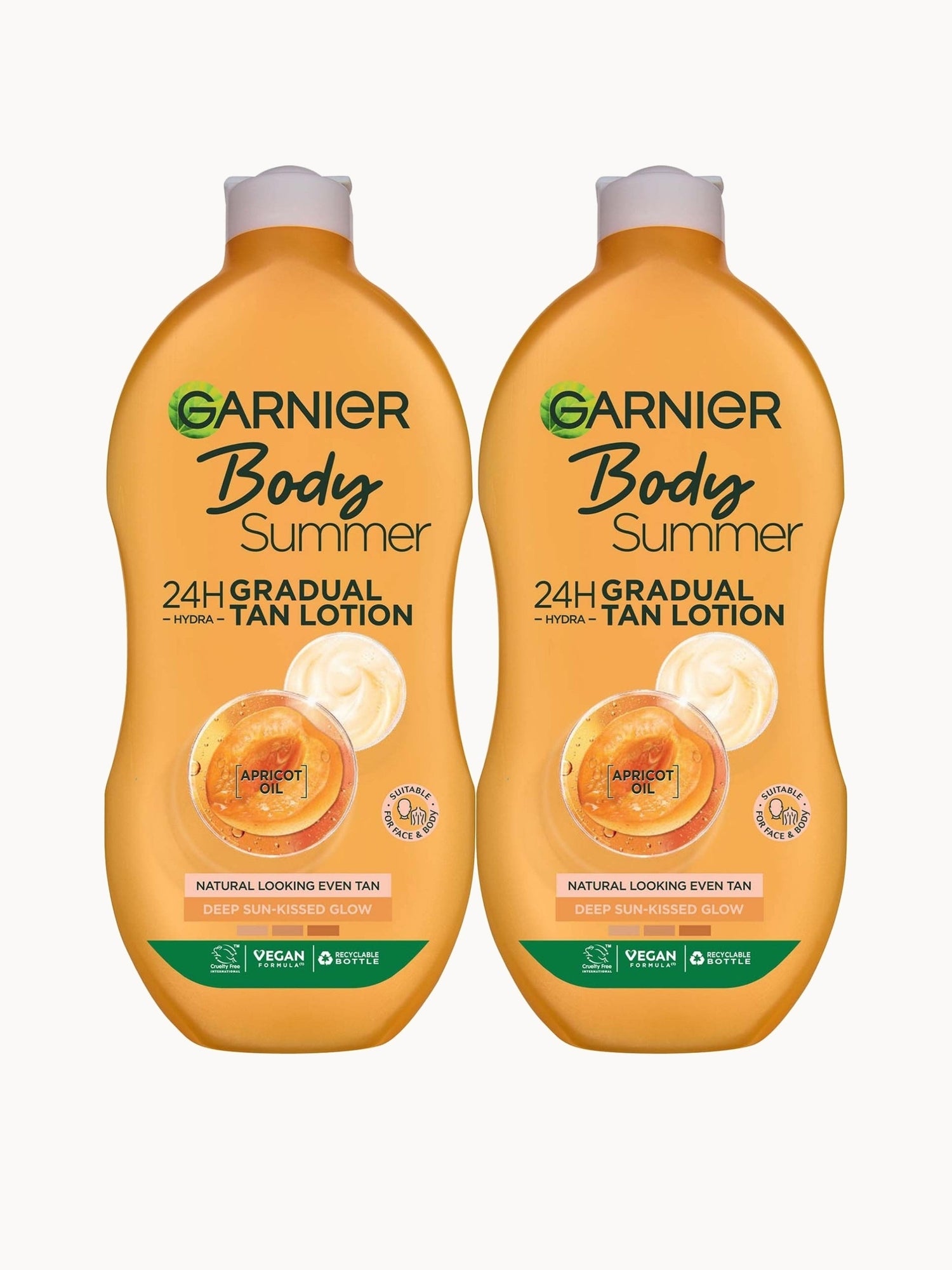 Garnier Summer Body Gradual Deep Tan Moisturiser Duo Garnier — textura e acabamento