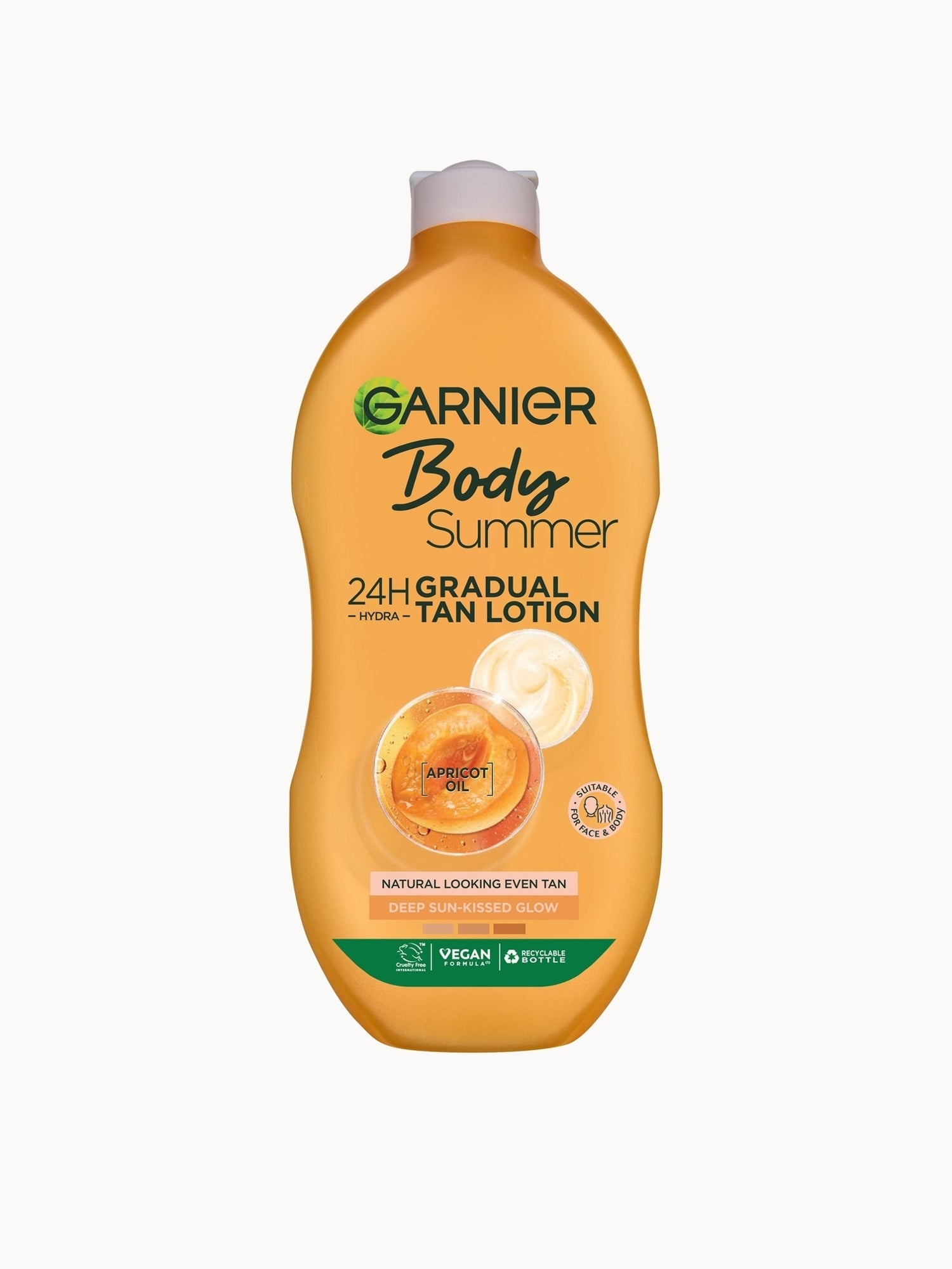 Garnier Summer Body Hydrating Gradual Tan Moisturiser Deep Sun-Kissed Glow 400ml Garnier — textura e acabamento