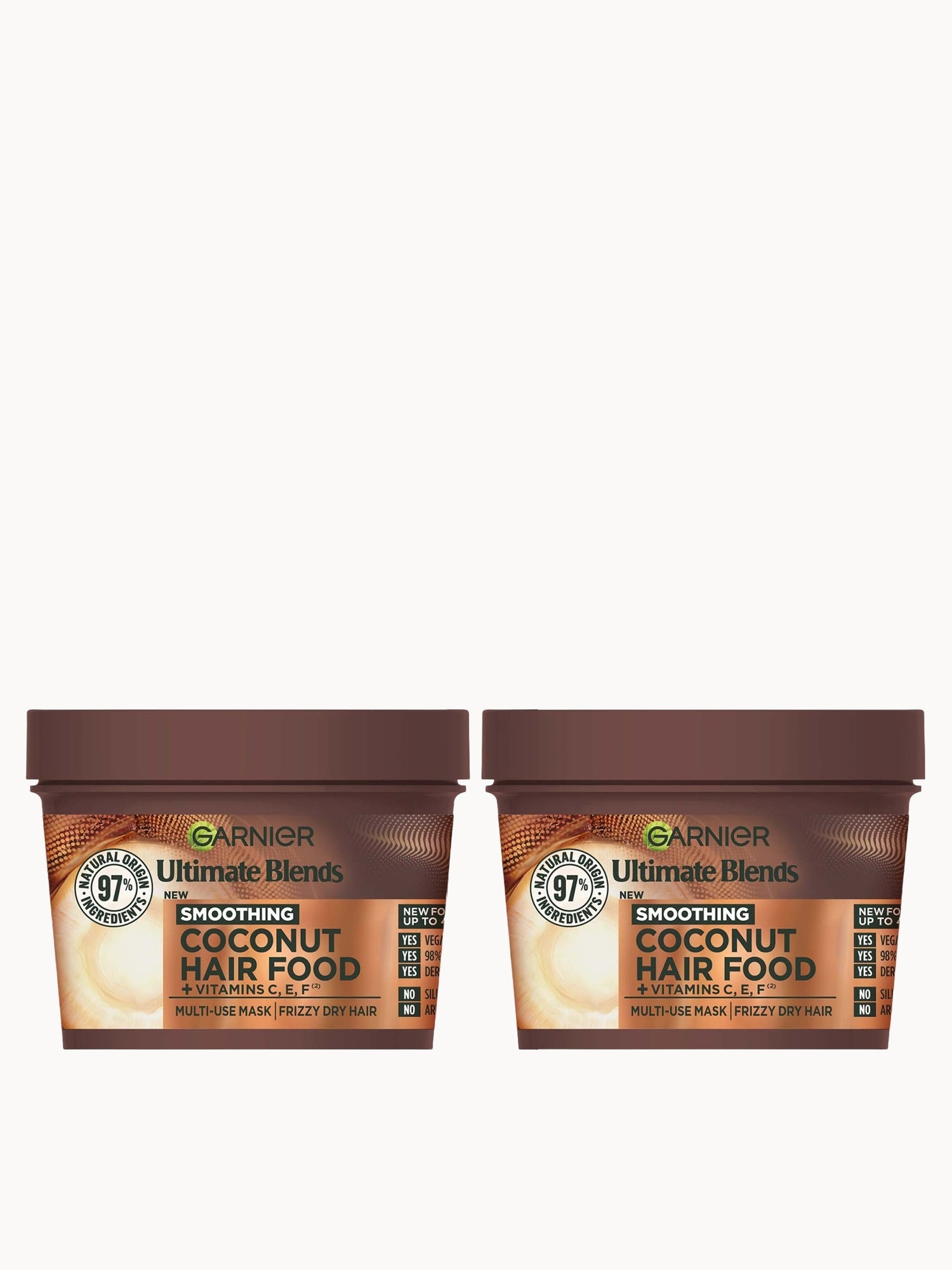 Garnier Ultimate Blends Coconut 3-in-1 Frizzy Hair Mask Duo Garnier — textura e acabamento