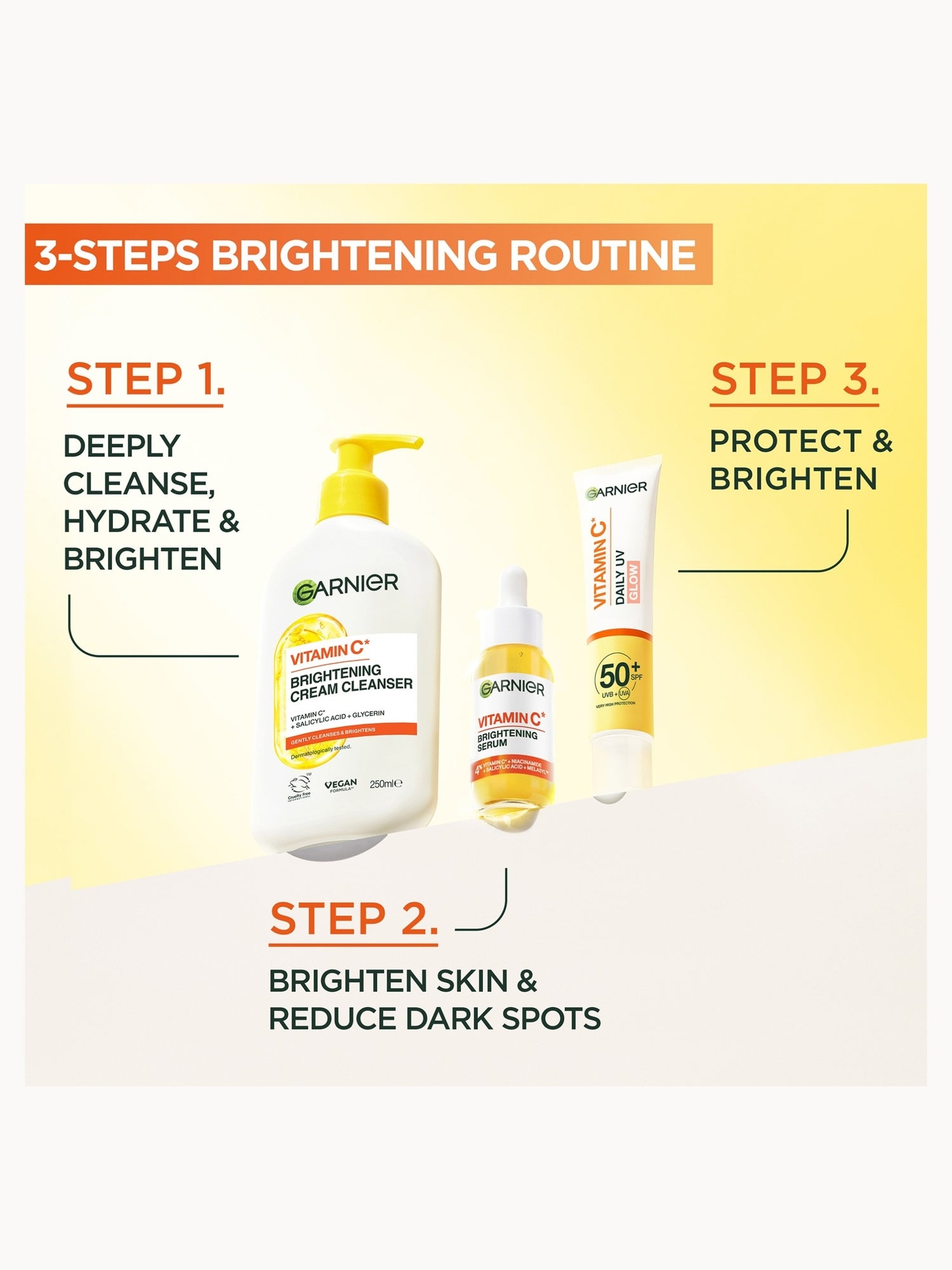 Garnier Vitamin C Brightening Cream Cleanser, Hydrates, Brightens & Cleanses, 250ml Garnier — detalhe 6