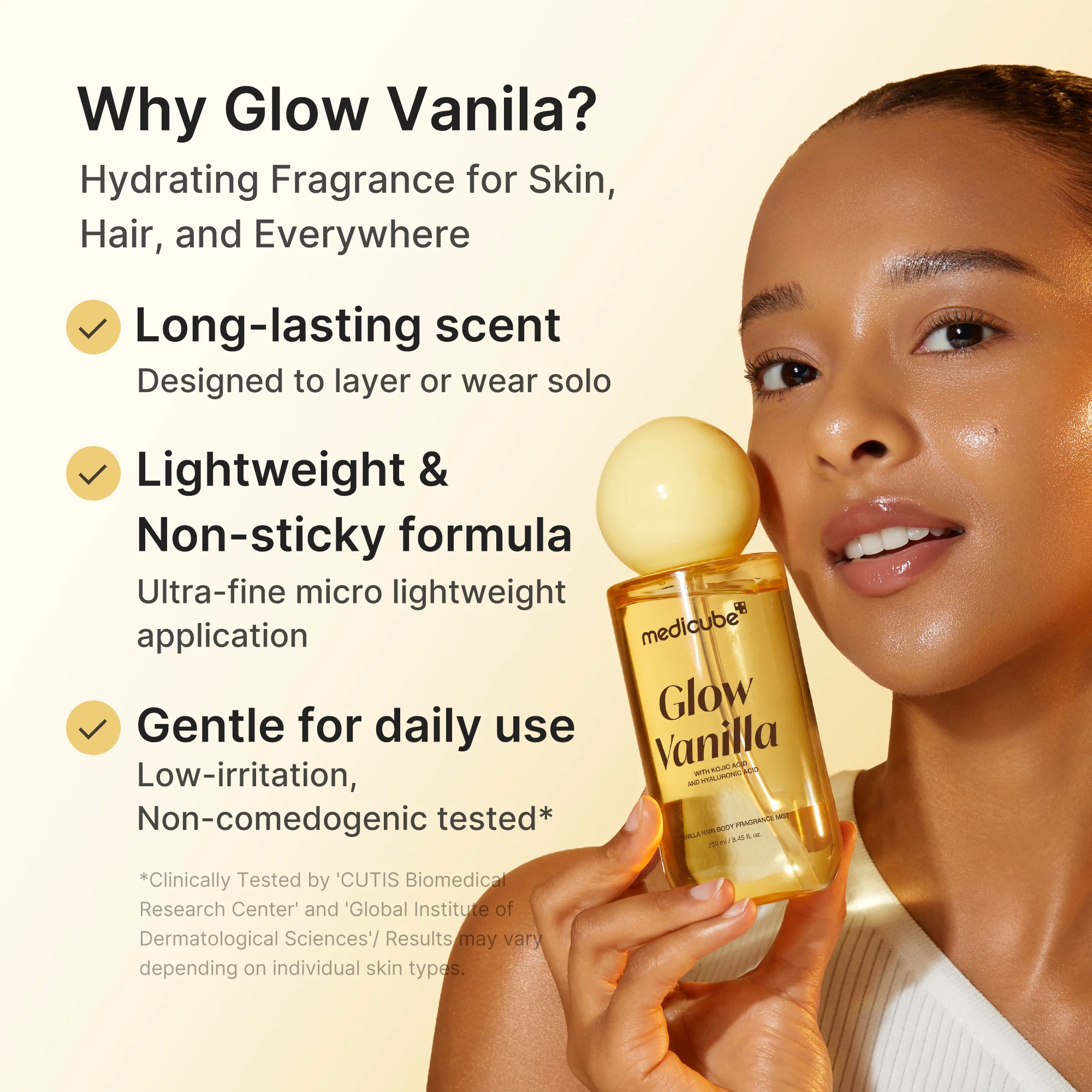Glow Vanilla Hair & Body Fragrance Mist da Medicube original em Luanda, Angola - Cosméticos e Perfumaria