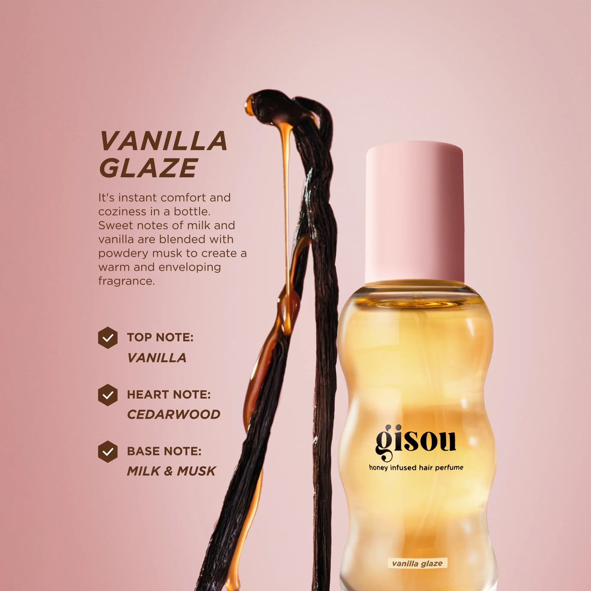 Honey Infused Hair Perfume Vanilla Glaze Gisou — detalhe 4
