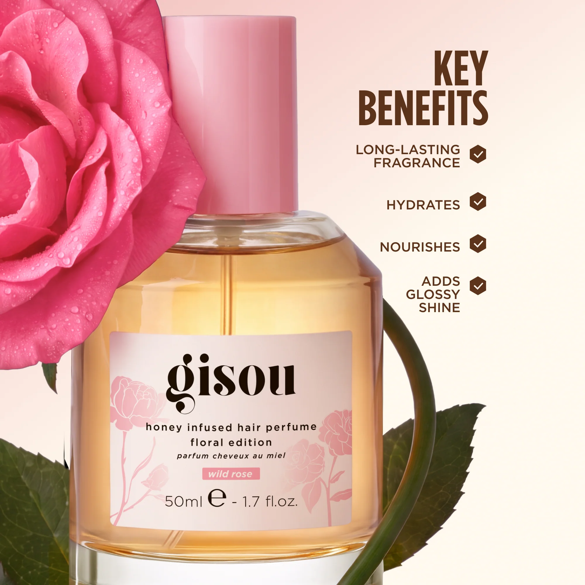 Honey Infused Hair Perfume Wild Rose Gisou — detalhe 6