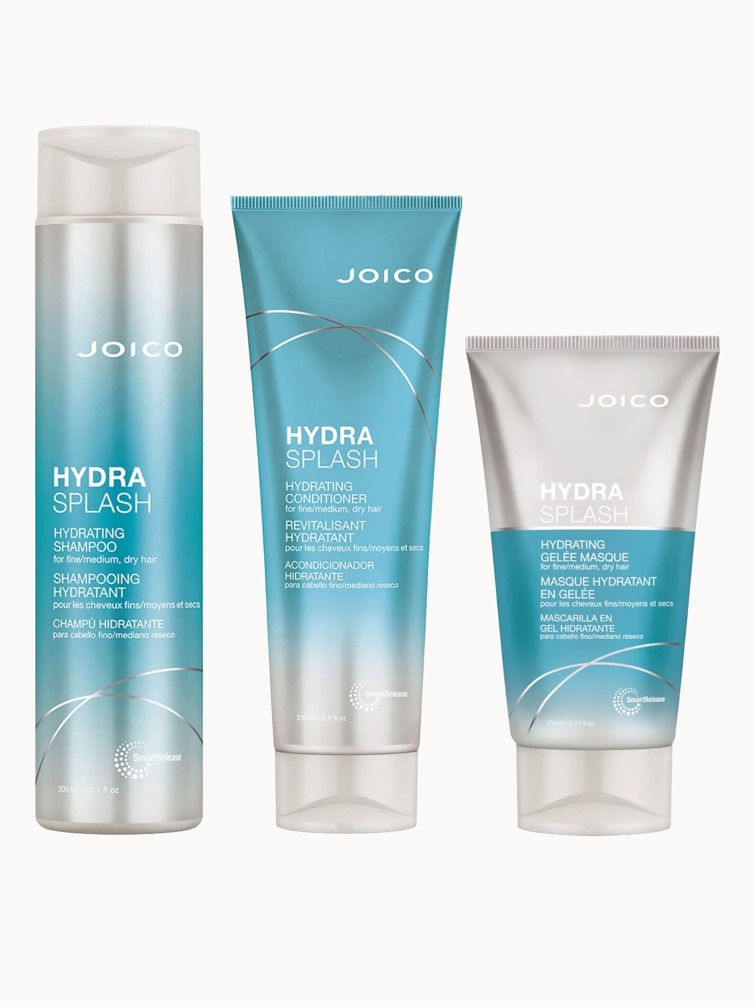 Joico HydraSplash Fine Medium Hair Hydrating Home Care Kit Joico — textura e acabamento