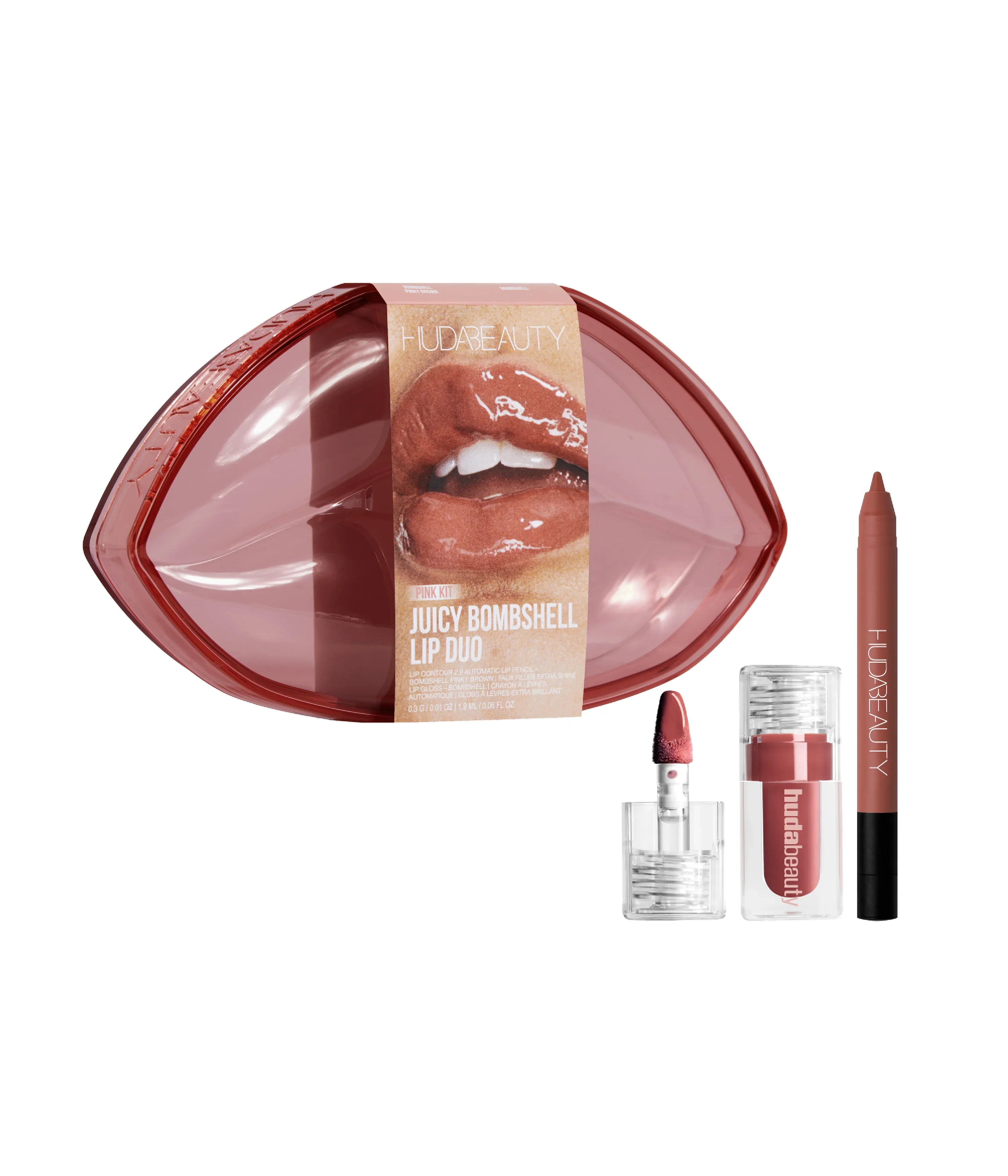 Juicy Bombshell Lip Duo Huda Beauty — textura e acabamento