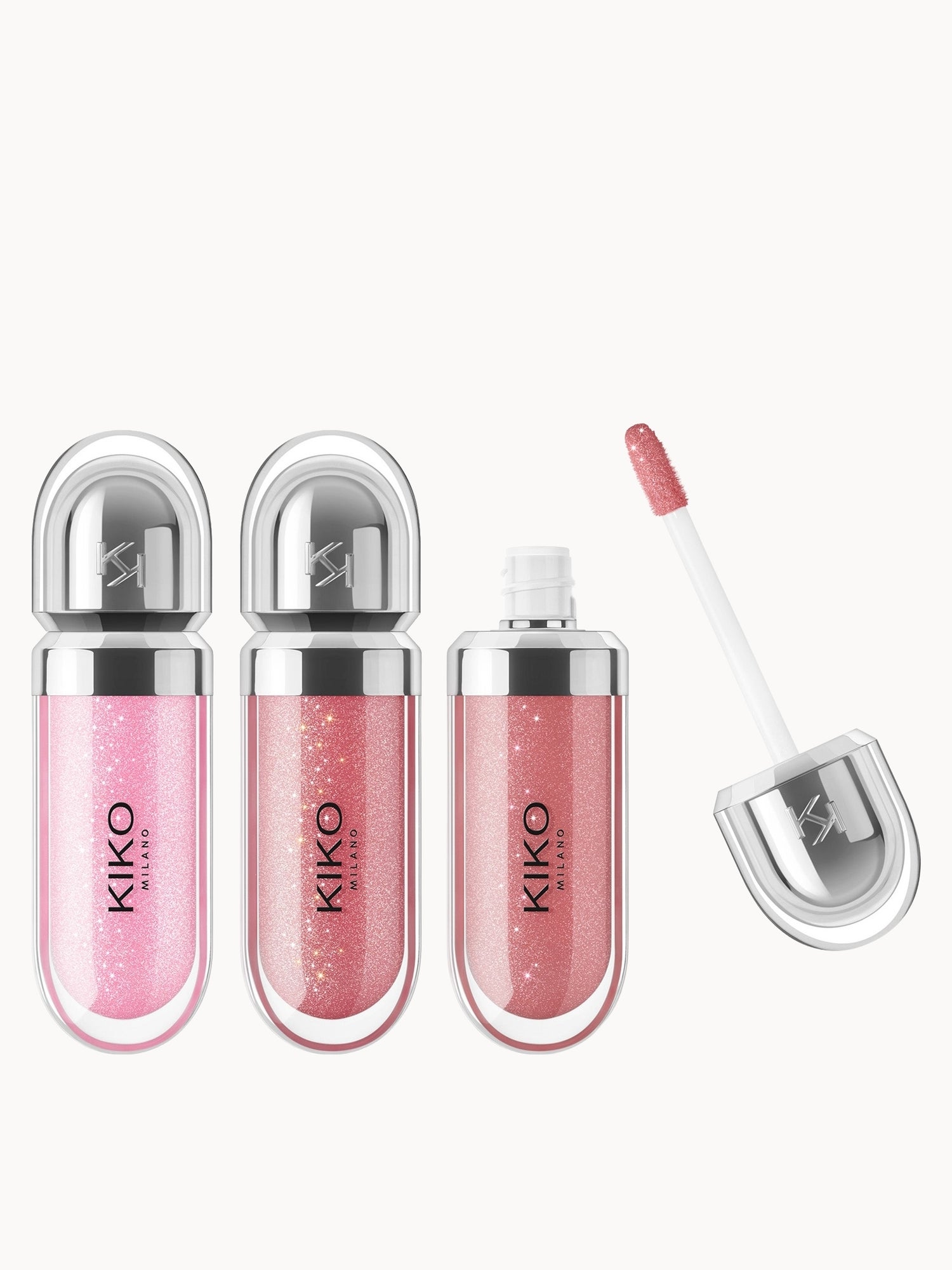 KIKO Milano Glossy Lip Trio 02 KIKO Milano — textura e acabamento