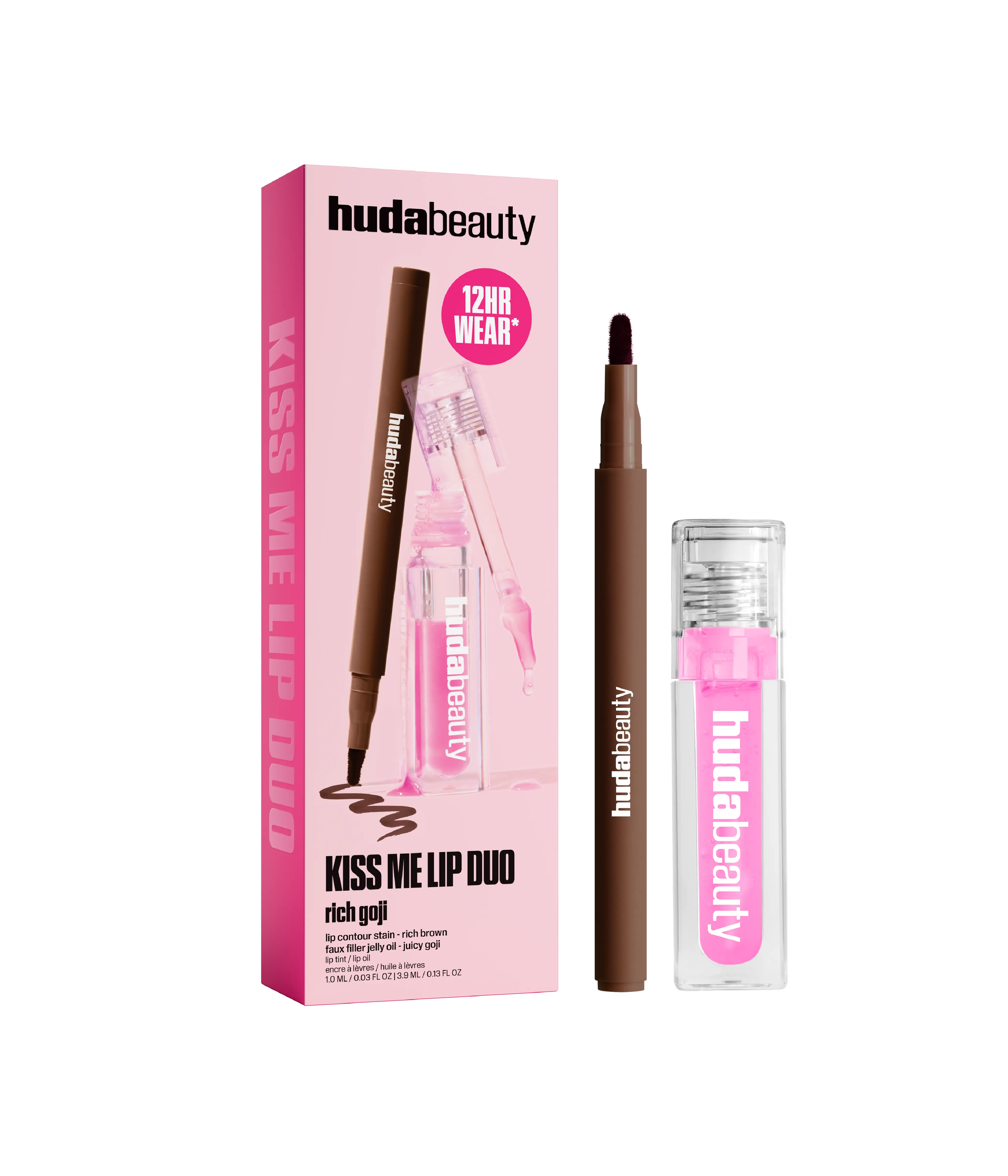 Kiss Me Lip Duo Set – Rich Goji Huda Beauty — textura e acabamento