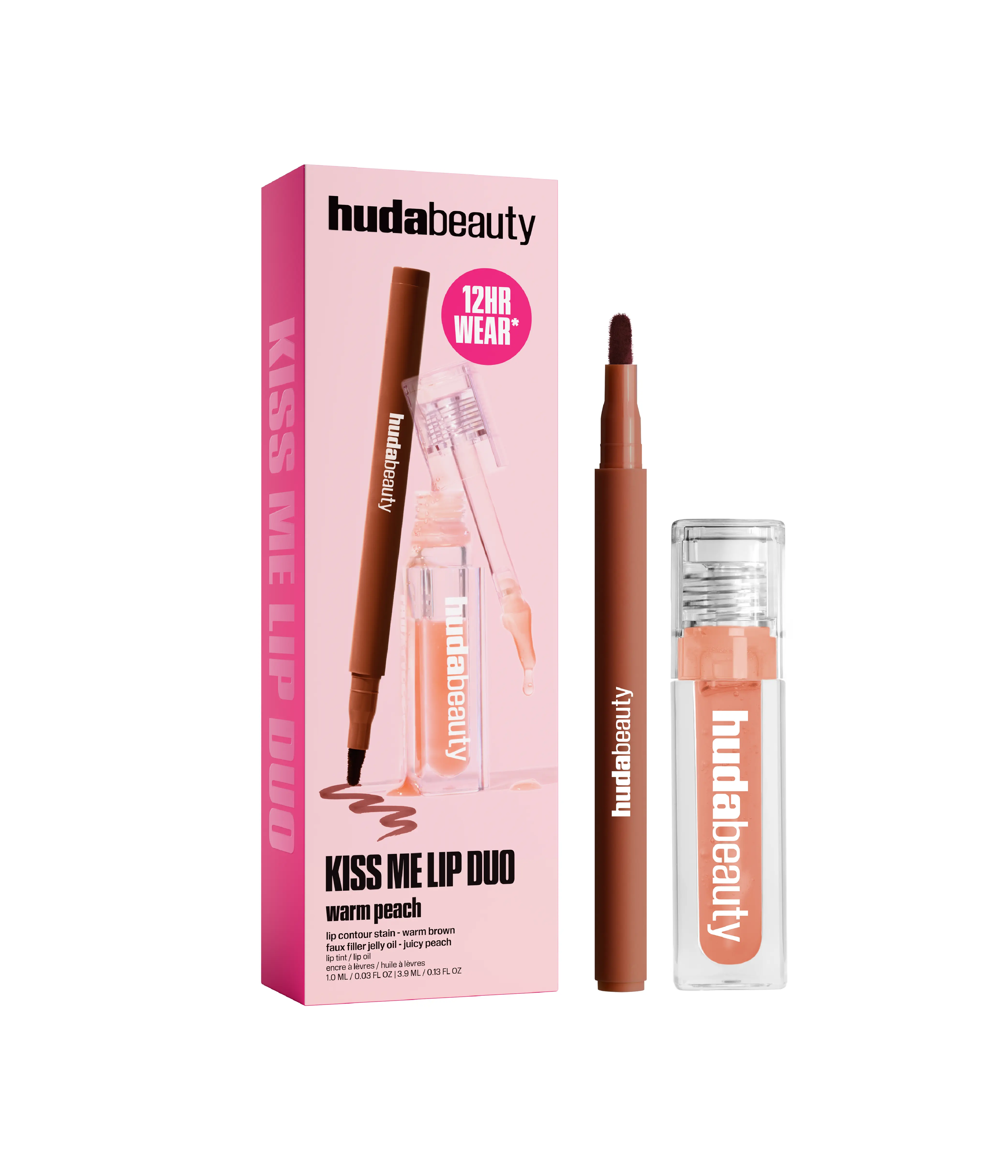 Kiss Me Lip Duo Set – Warm Peach Huda Beauty — detalhe 3