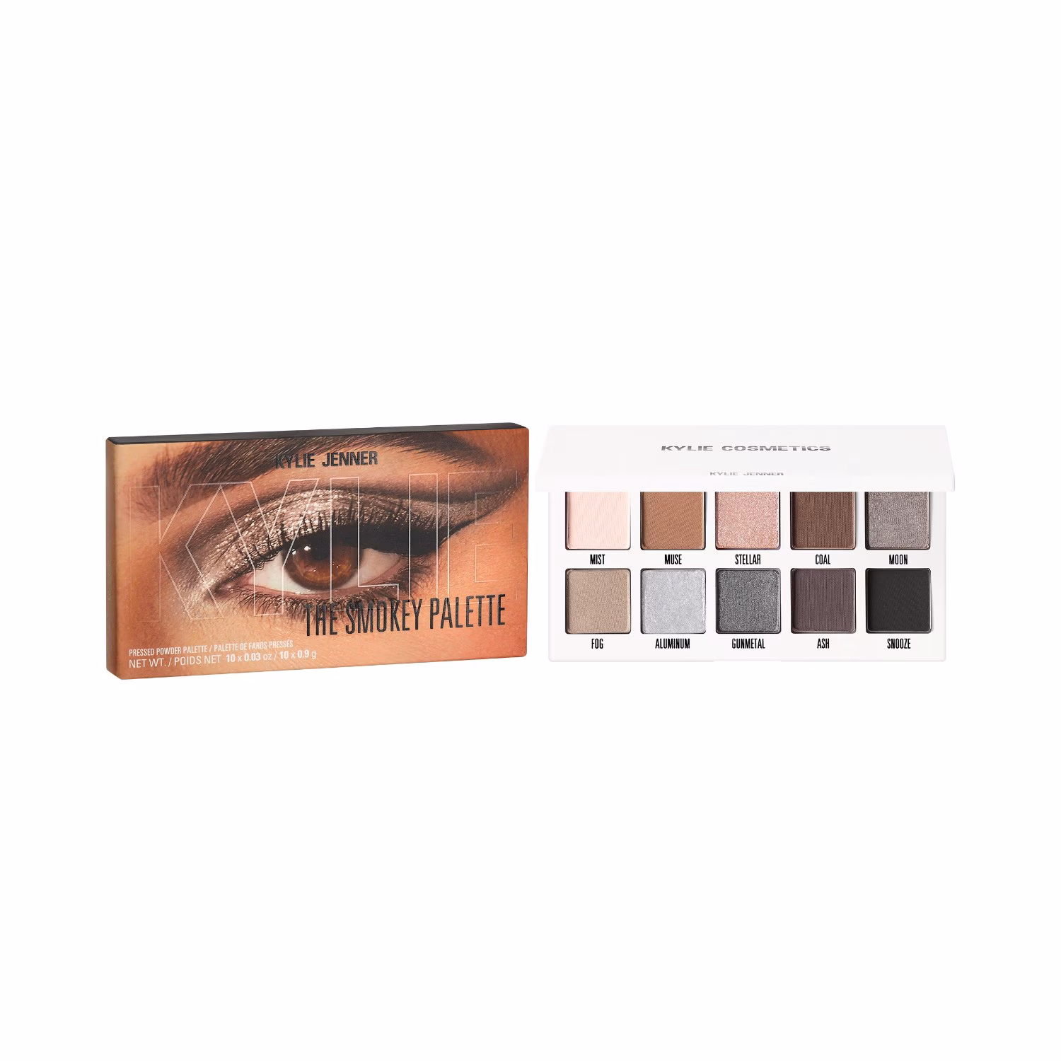 KYLIE COSMETICS Kyshadow Palette Smokey Eyeshadow Kylie Cosmetics — textura e acabamento