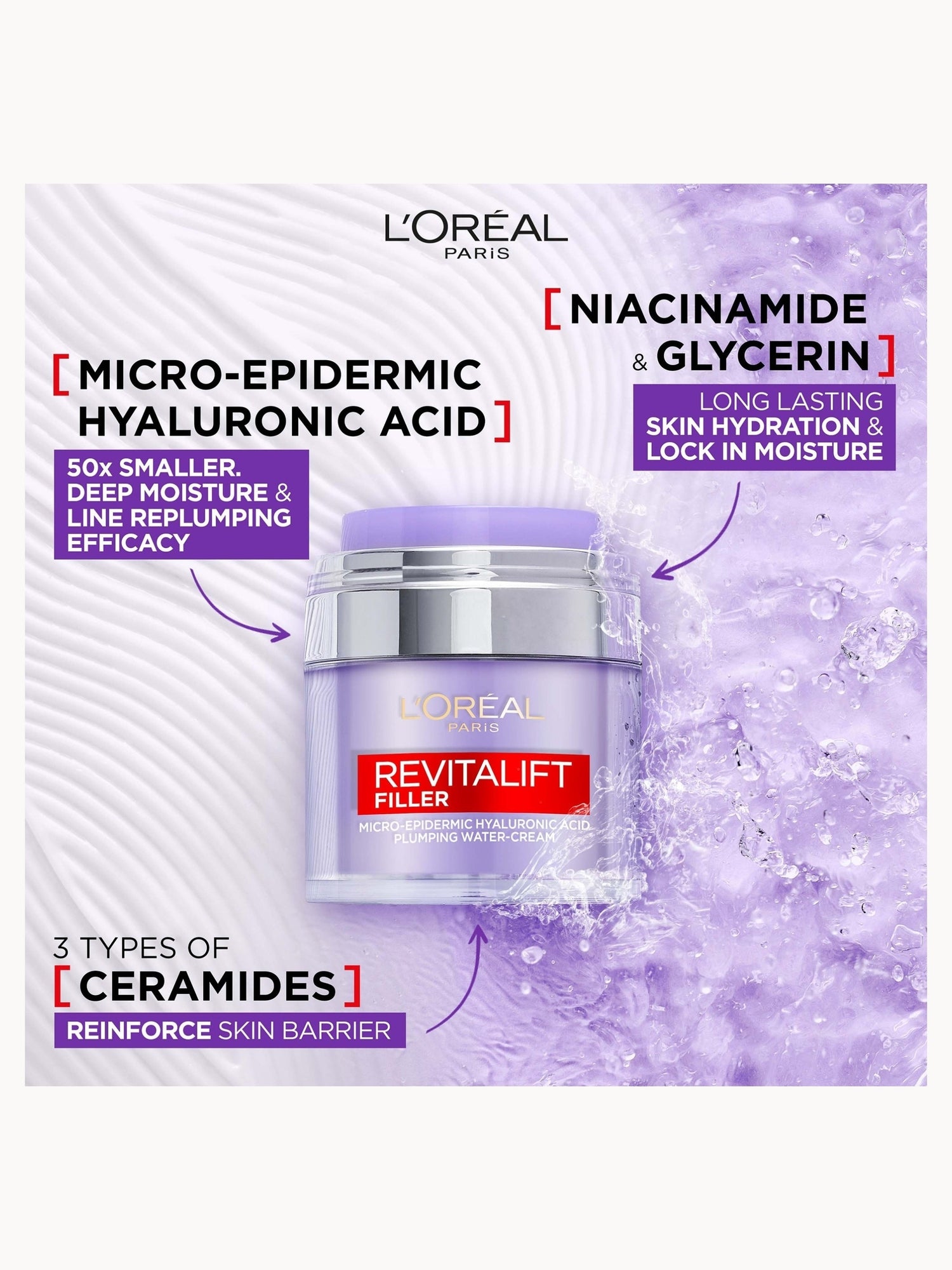 L'Oreal Paris Hyaluronic Filler Water Cream & Tinted Glow SPF50+ (Various Shades) L'Oréal Paris — detalhe 9