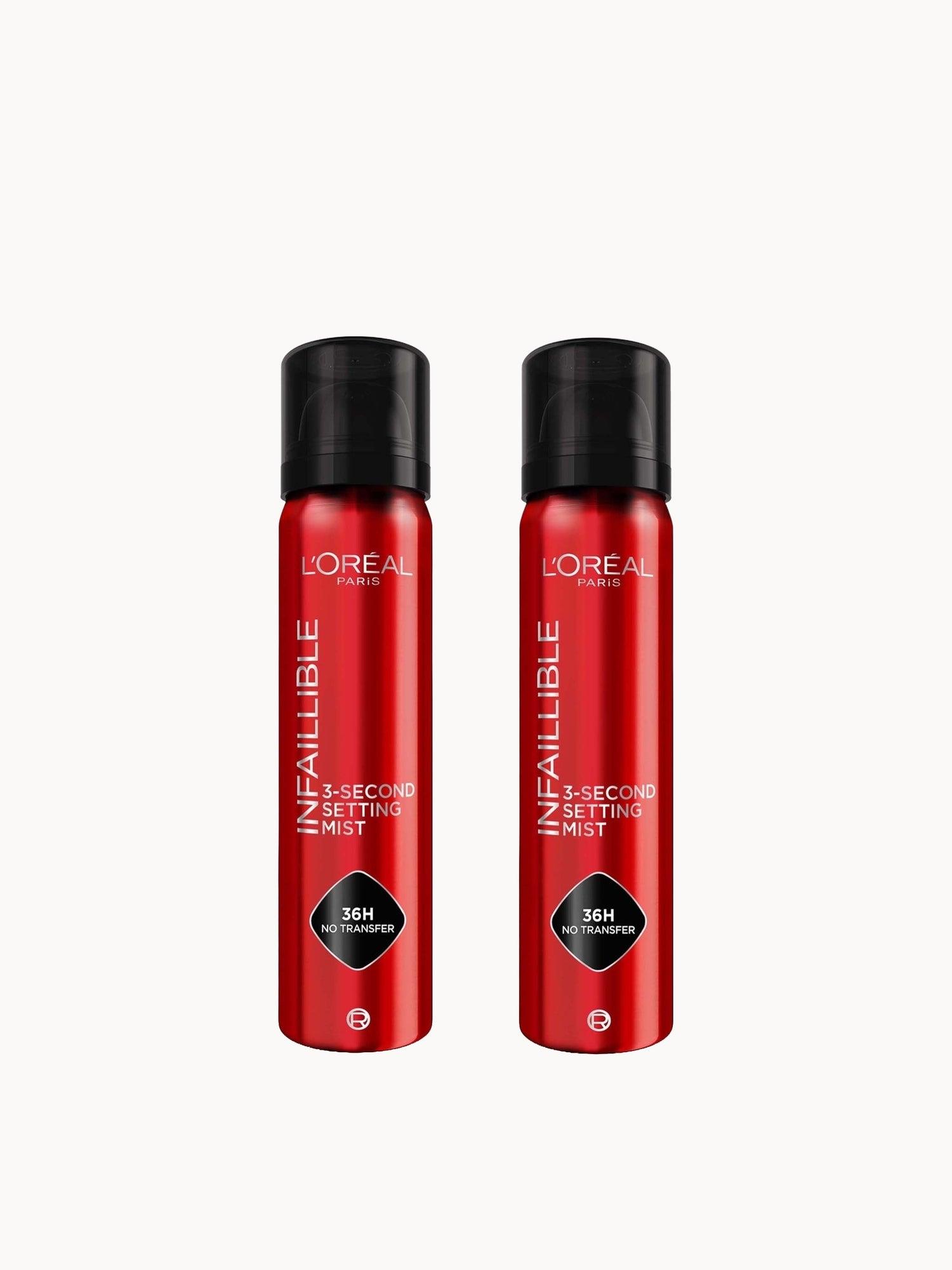 L'Oreal Paris Infallible 3-Second Setting Spray 75ml Duo Set L'Oréal Paris — textura e acabamento