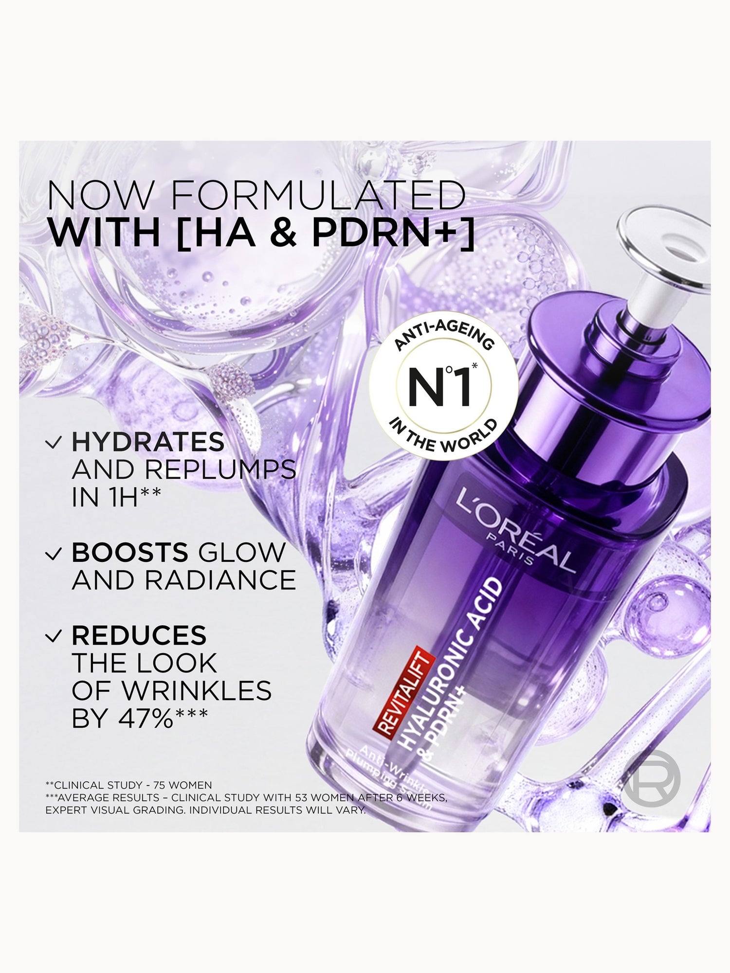 L'Oréal Paris Revitalift Filler Serum, 1.5% Pure Hyaluronic Acid, High Molecular and Micro Hyaluronic acid, Replumping and Hydrating, 15ml L'Oréal Paris — detalhe 5