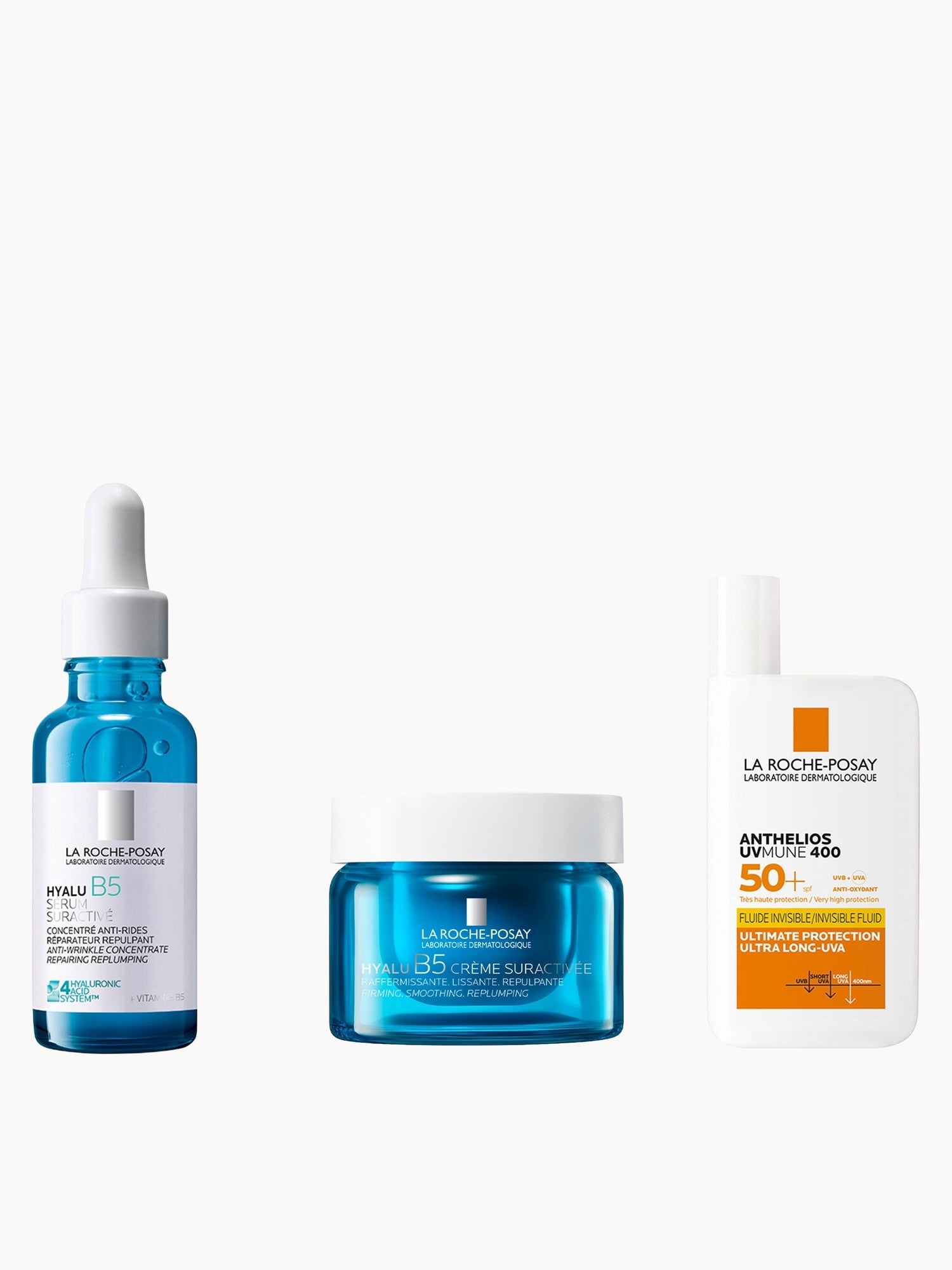 La Roche-Posay The Replumping & UV Defense Trio La Roche-Posay — textura e acabamento