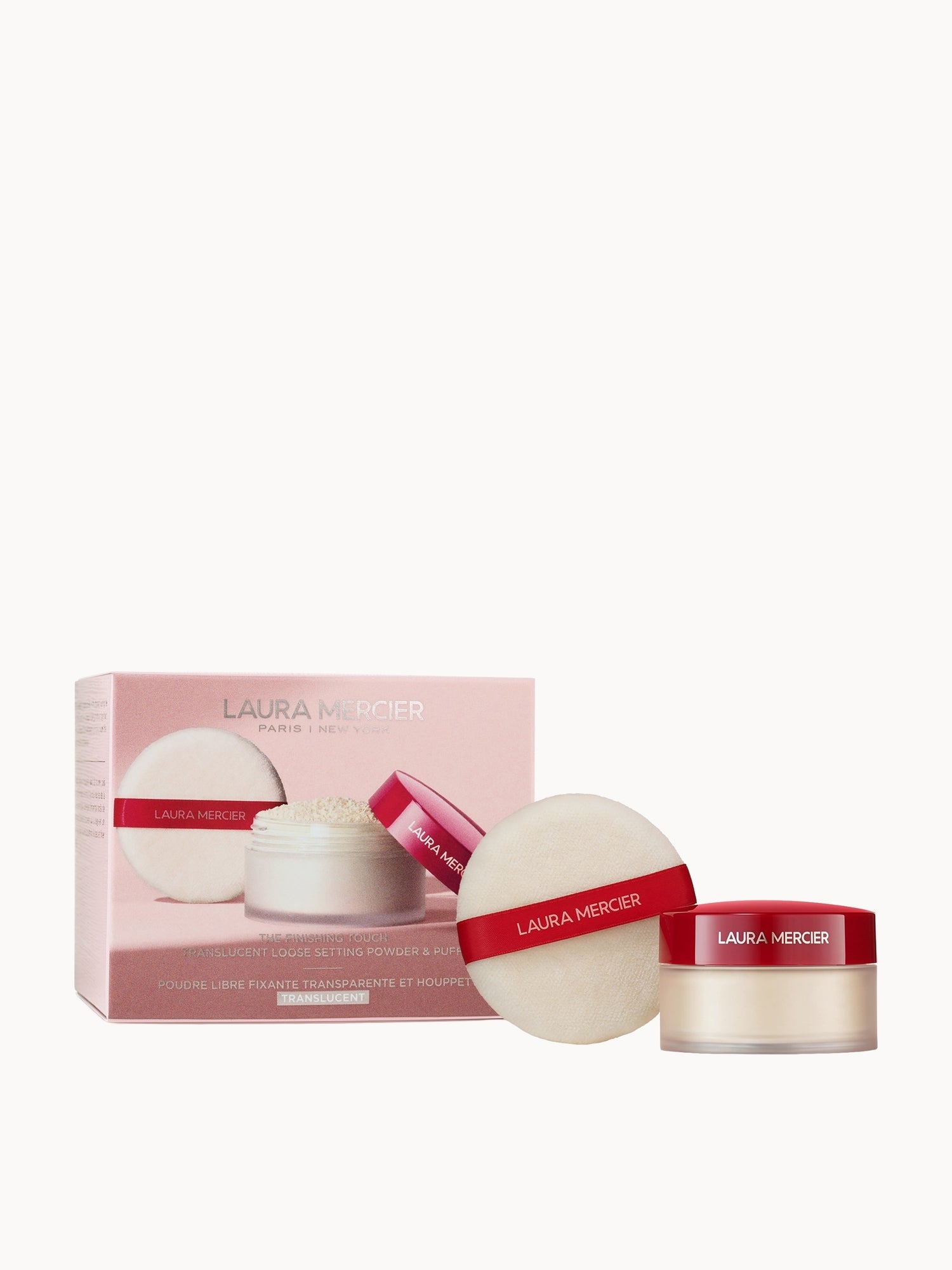 Laura Mercier The Finishing Touch Translucent Loose Setting Powder & Puff - Translucent 29g Laura Mercier — textura e acabamento