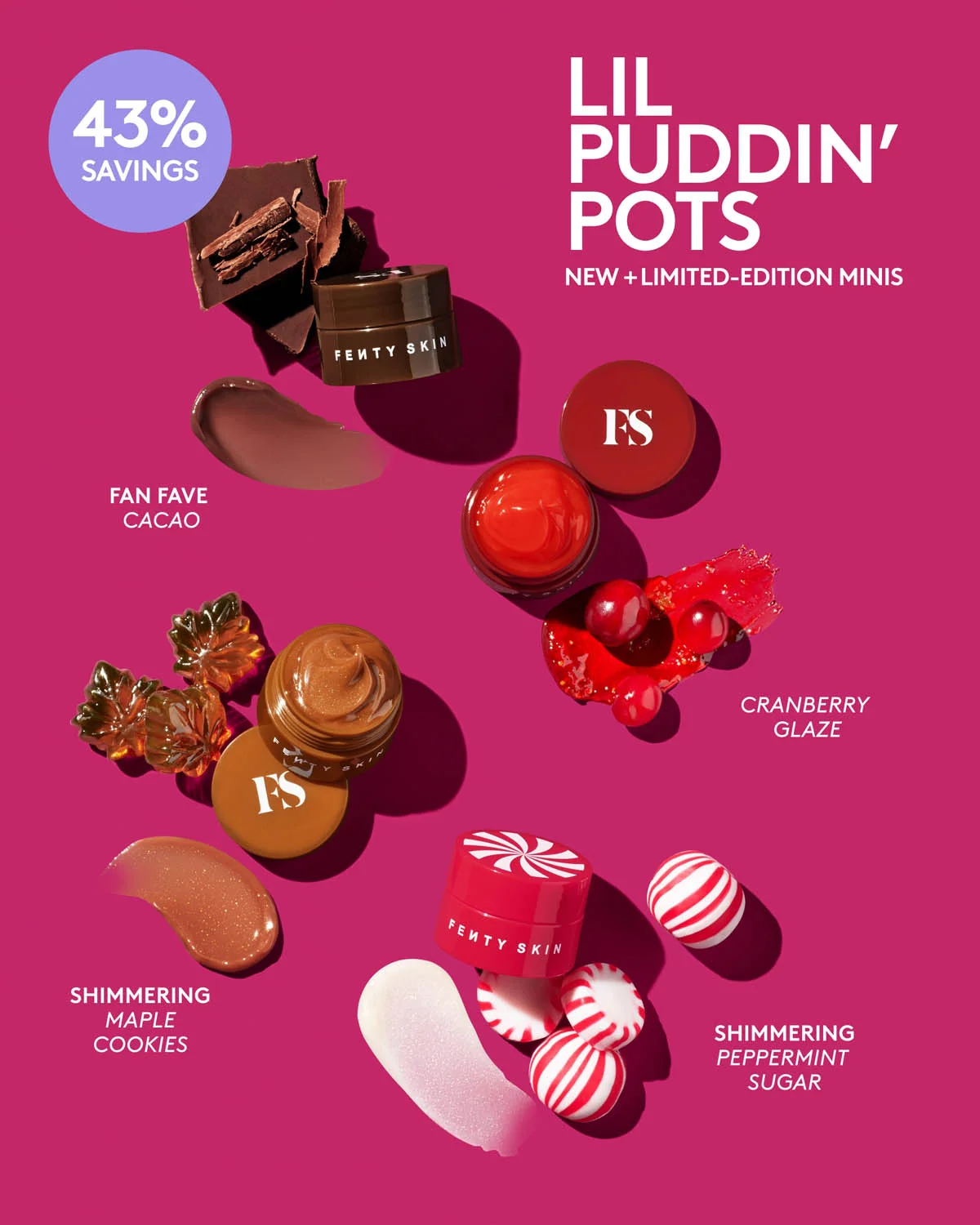 Embalagem de Lil Puddin' Pots Mini Intensive Recovery Lip Mask Set em Luanda, Angola - Cosméticos de Luxo Seth